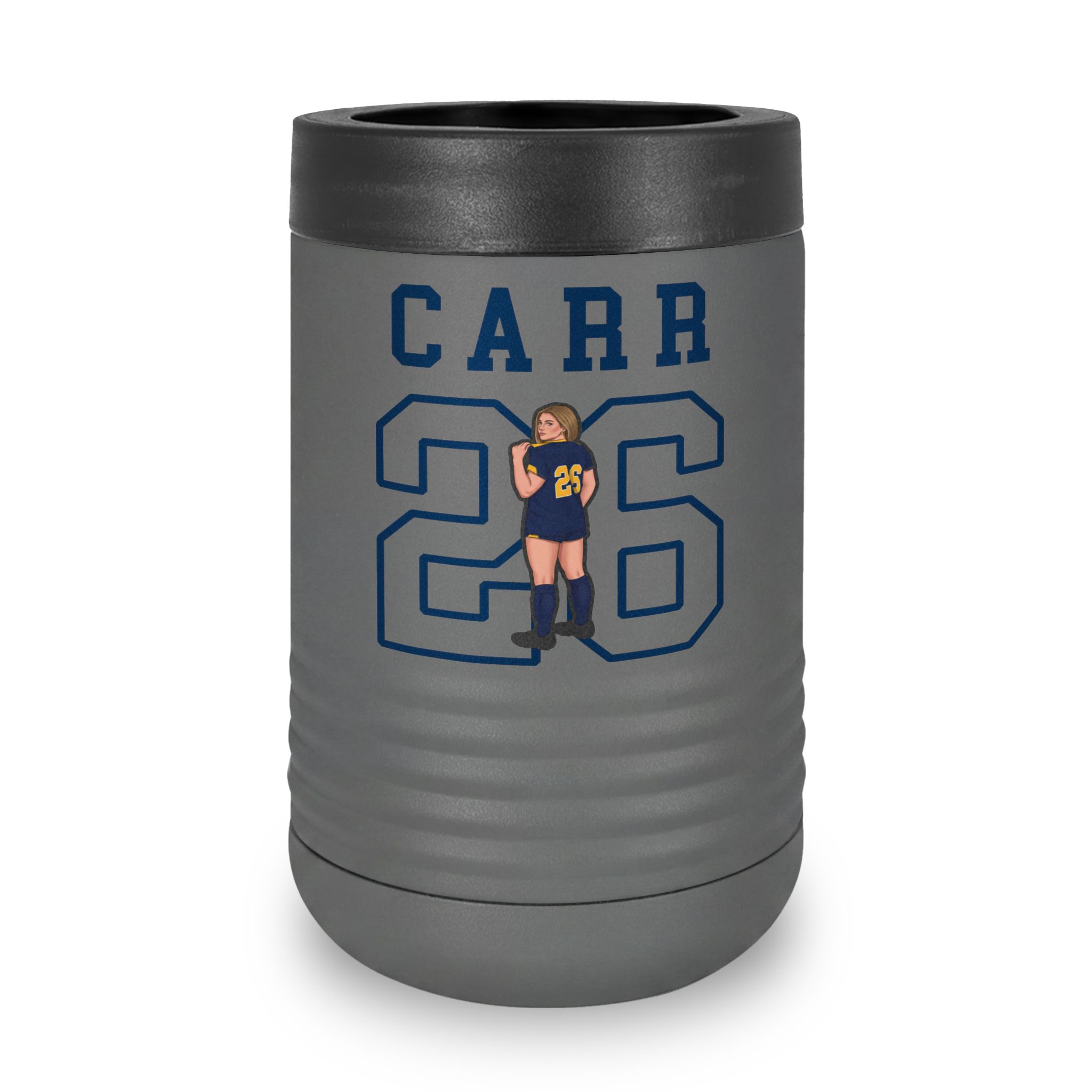 Stainless Can Cooler — character_shirsey in Grey