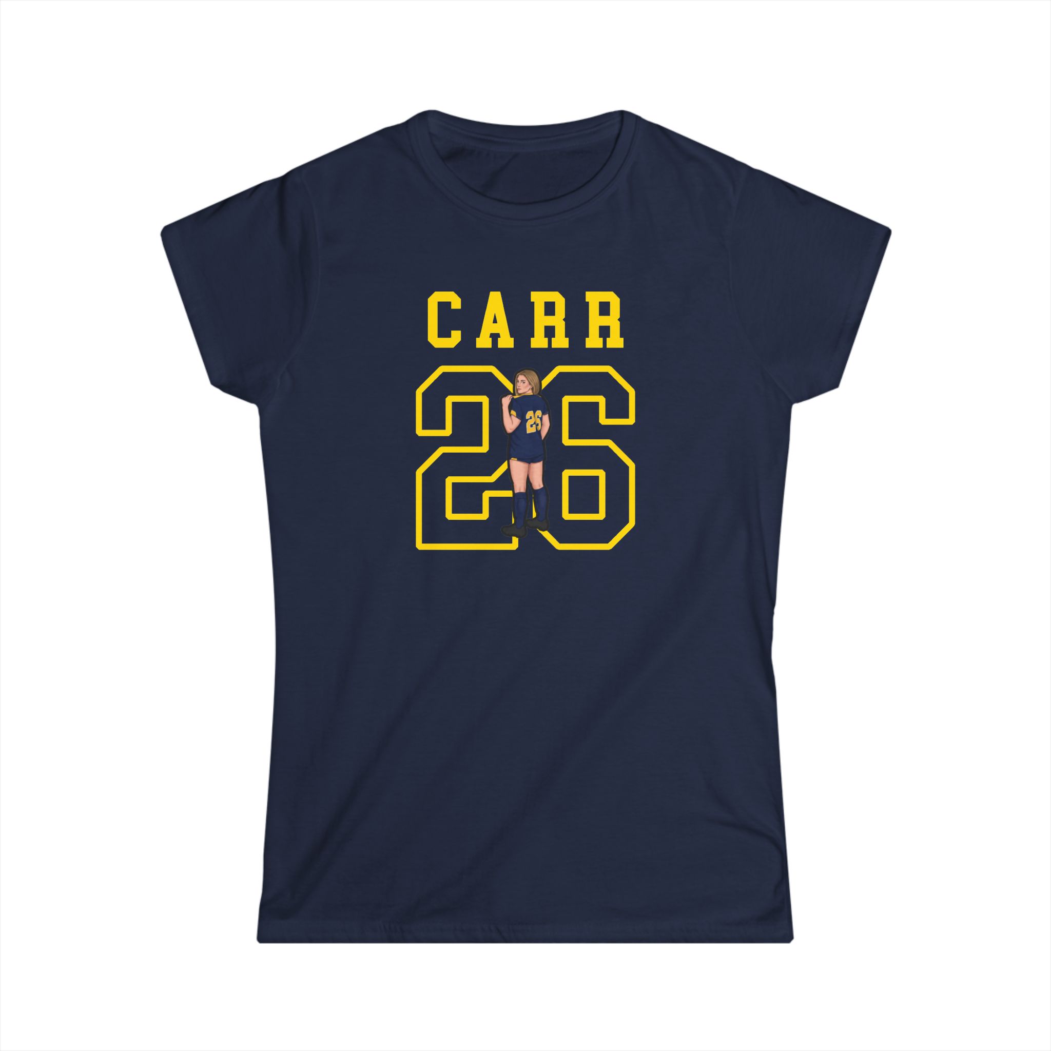Women's Softstyle Tee — character_shirsey in Navy
