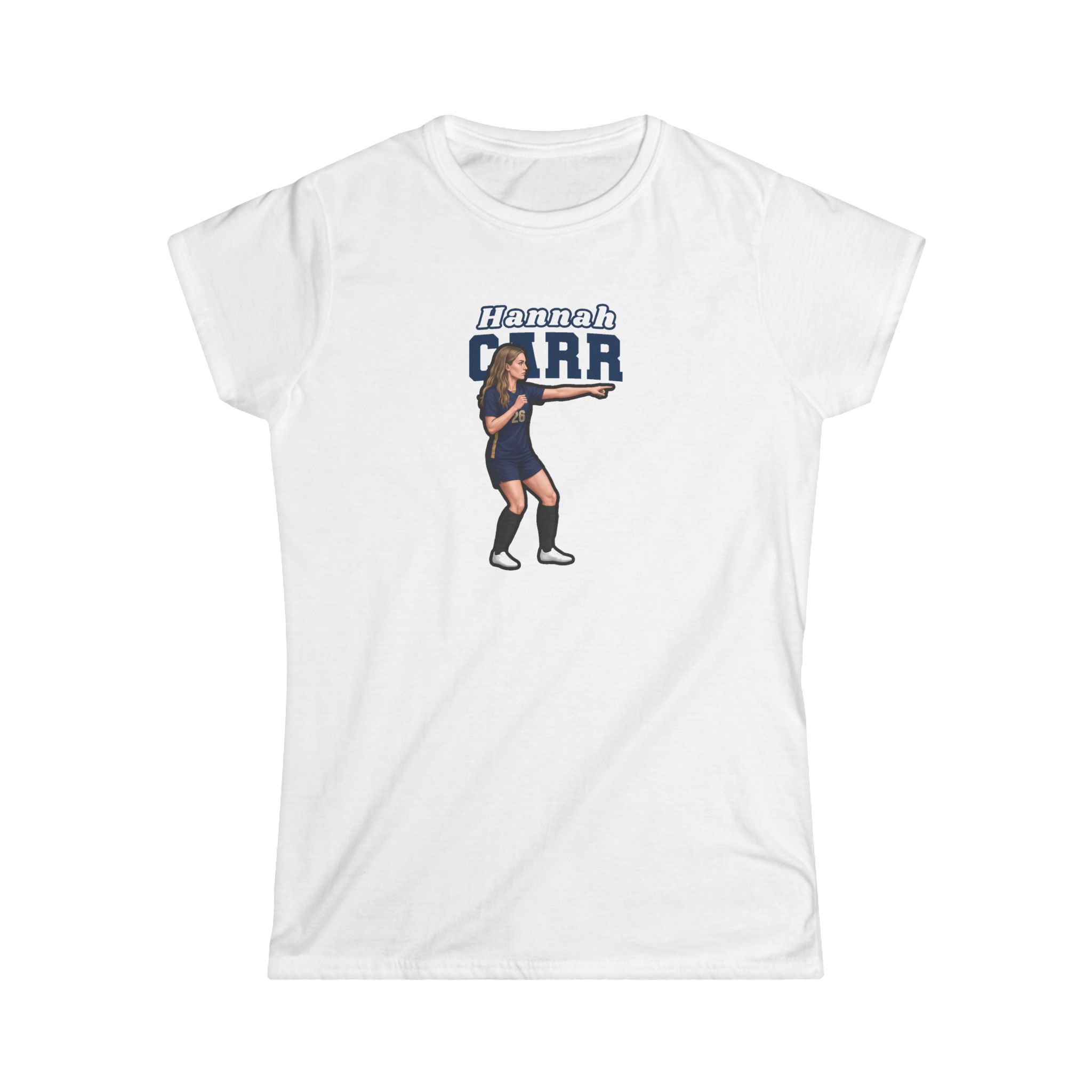Women's Softstyle Tee — character_name_arch in White