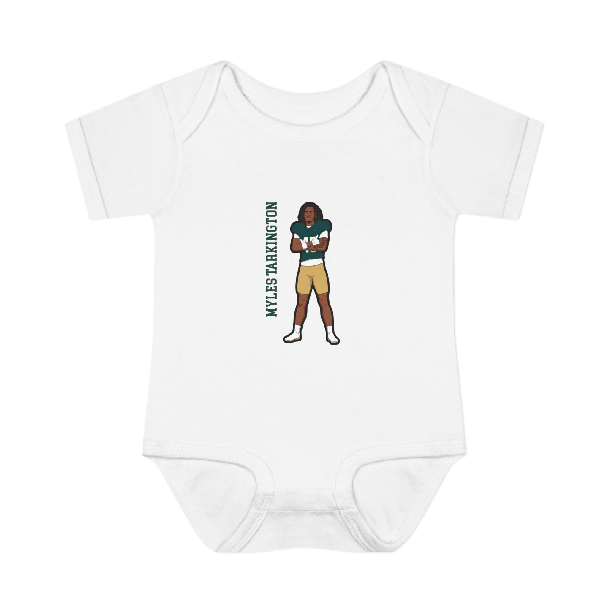 Baby Onesie — character_name_vertical in White