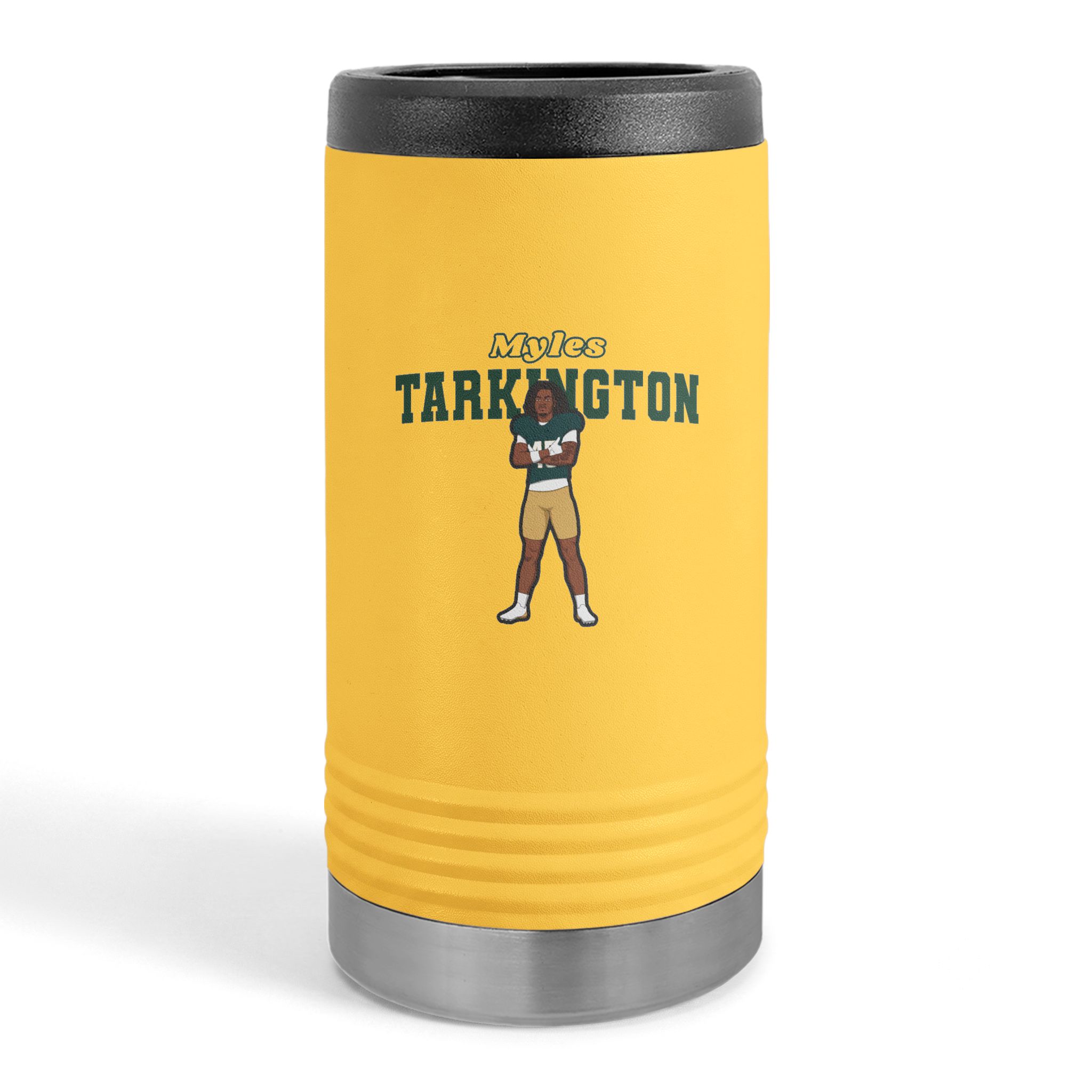 Slim Stainless Can Cooler — character_name_arch in Yellow