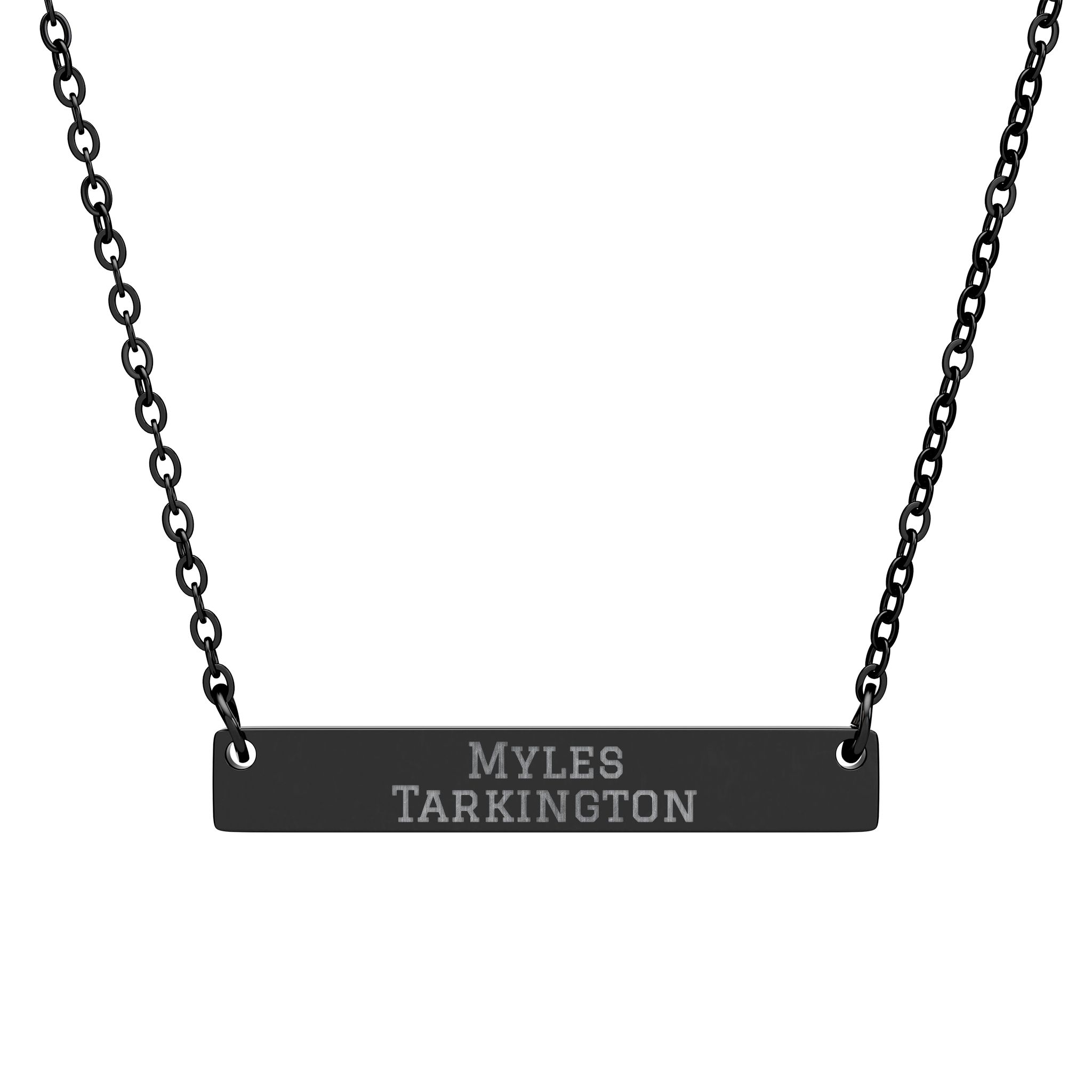 Engraved Bar Necklace — Classic in Black