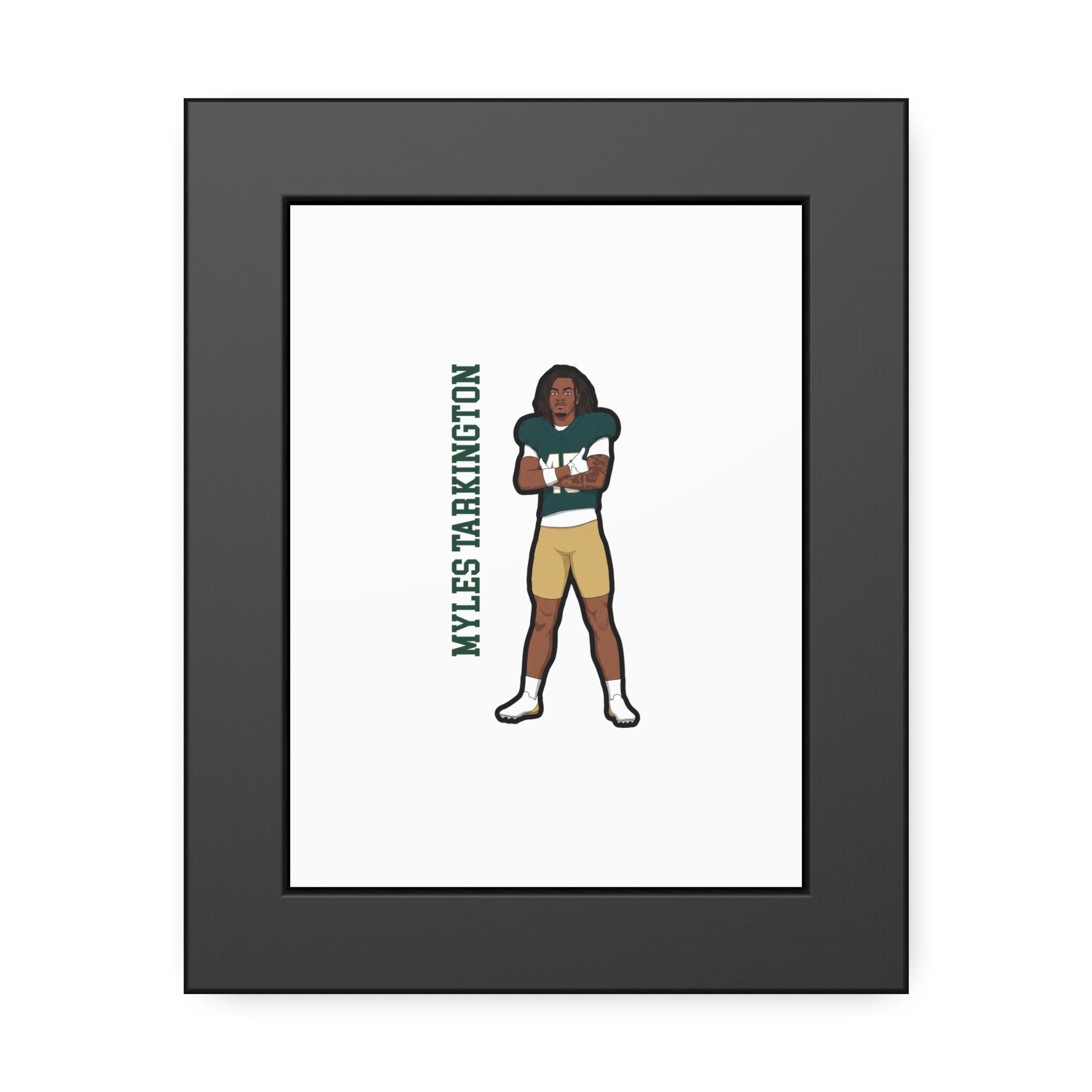 Framed Poster — character_name_vertical in Black