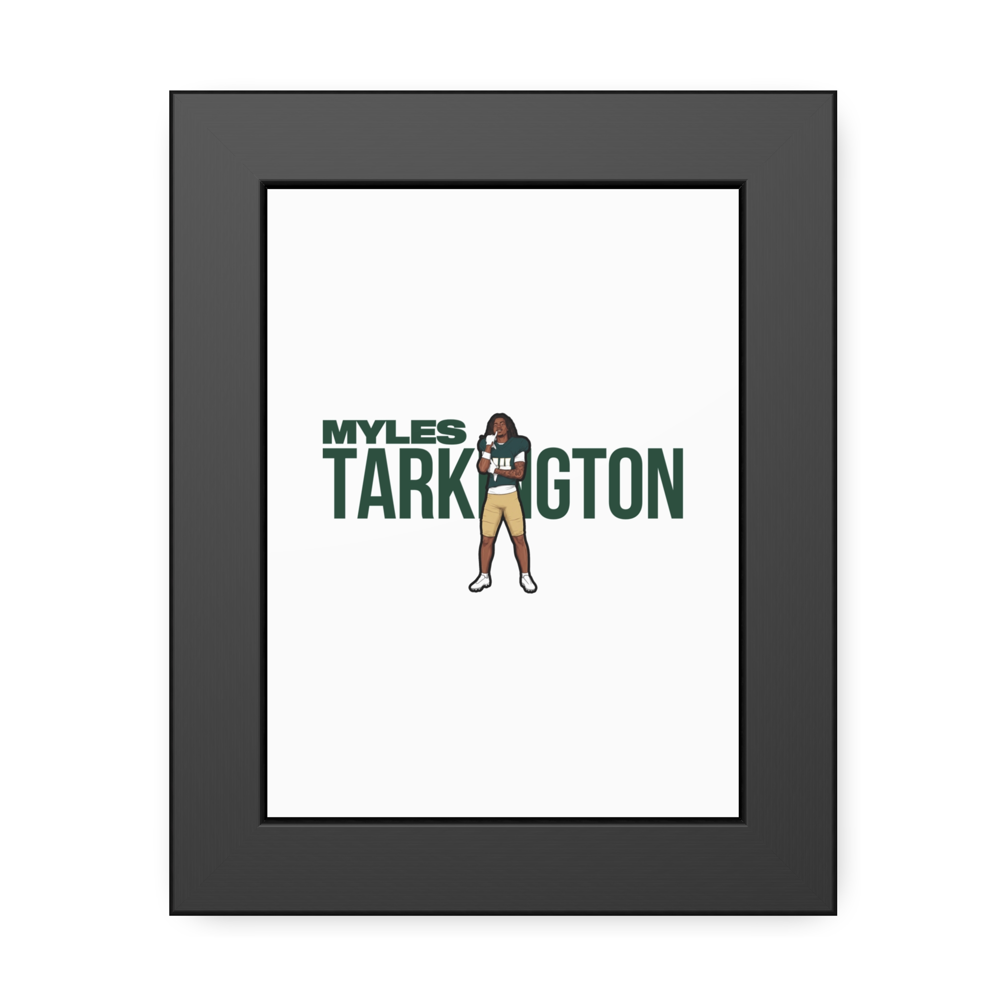 Framed Poster — character_player_name in Black