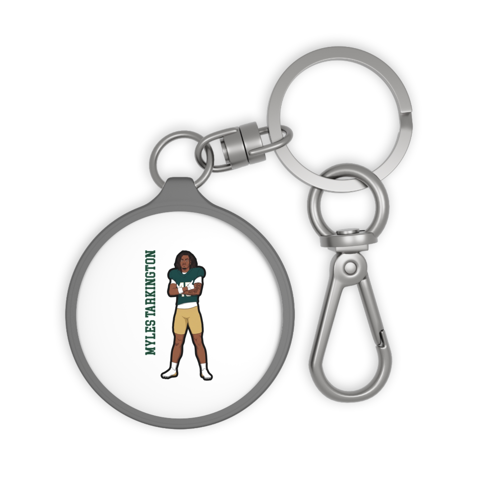 Keychain — character_name_vertical in Grey