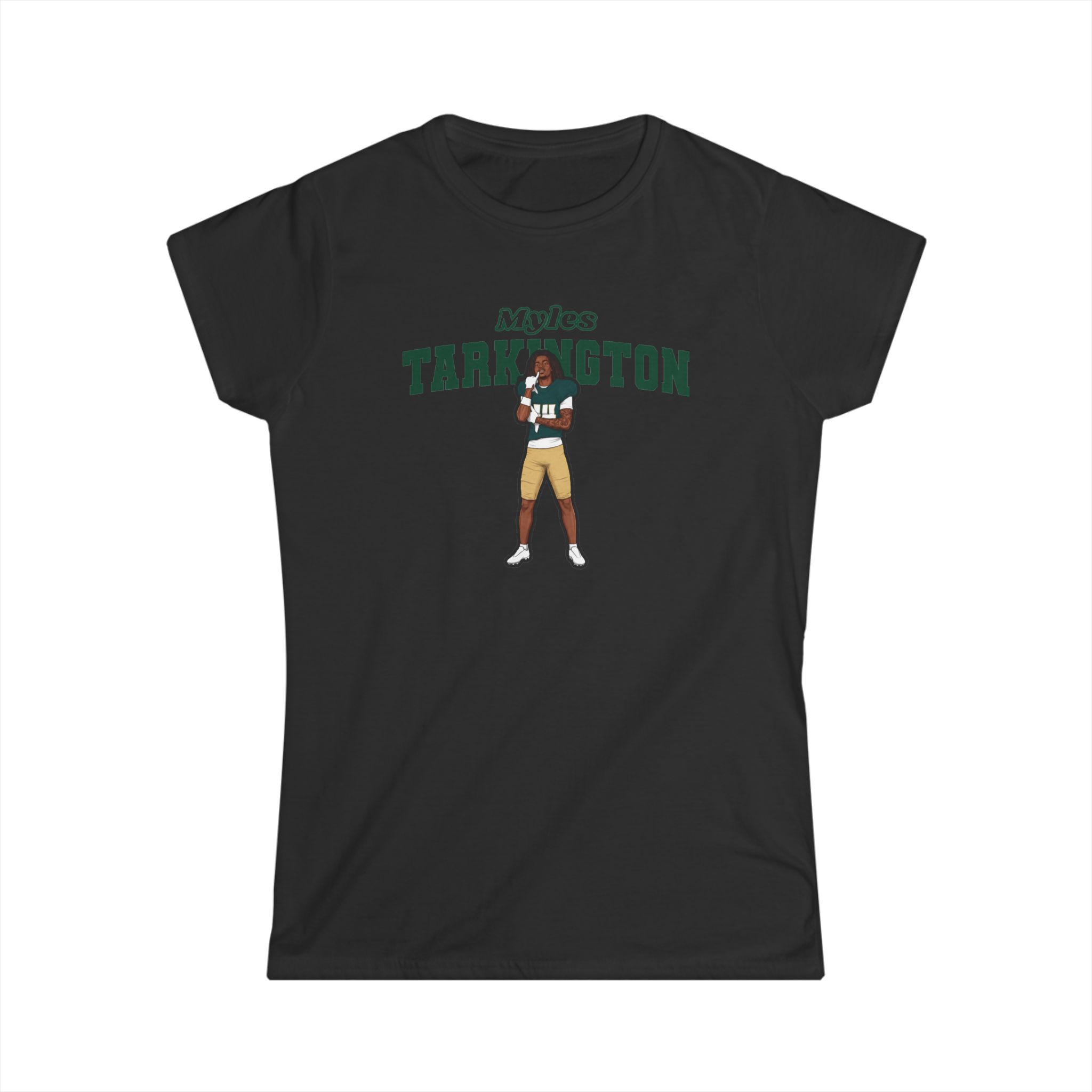 Women's Softstyle Tee — character_name_arch in Black