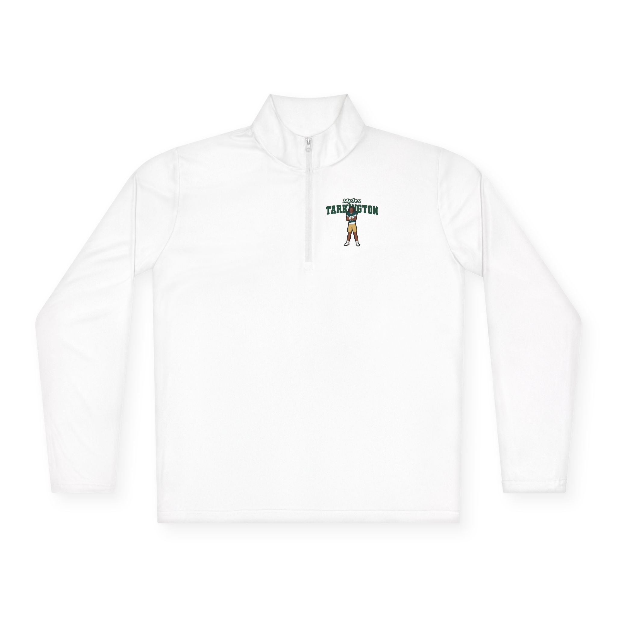 Q-Zip Pullover — character_name_arch in White