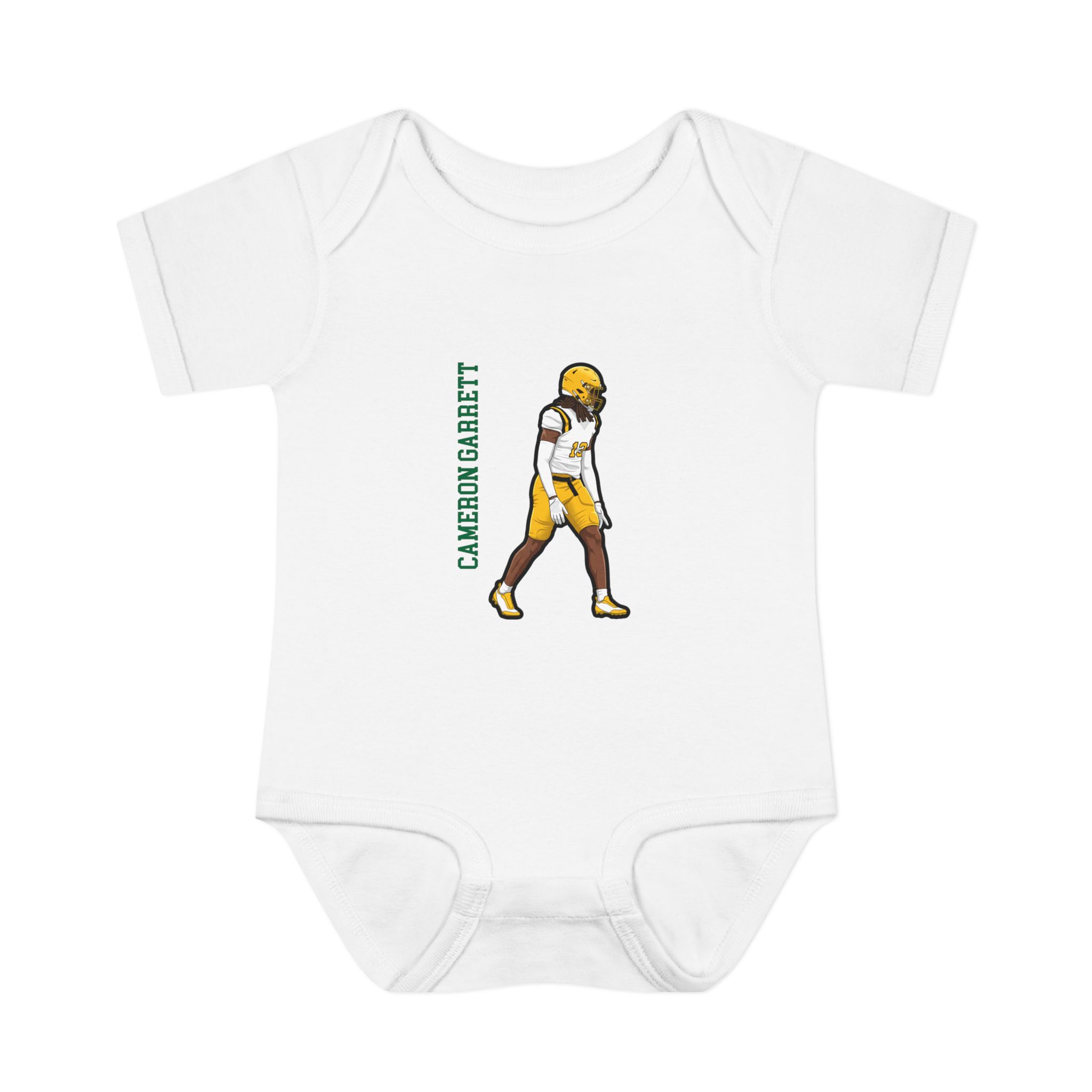 Baby Onesie — character_name_vertical in White
