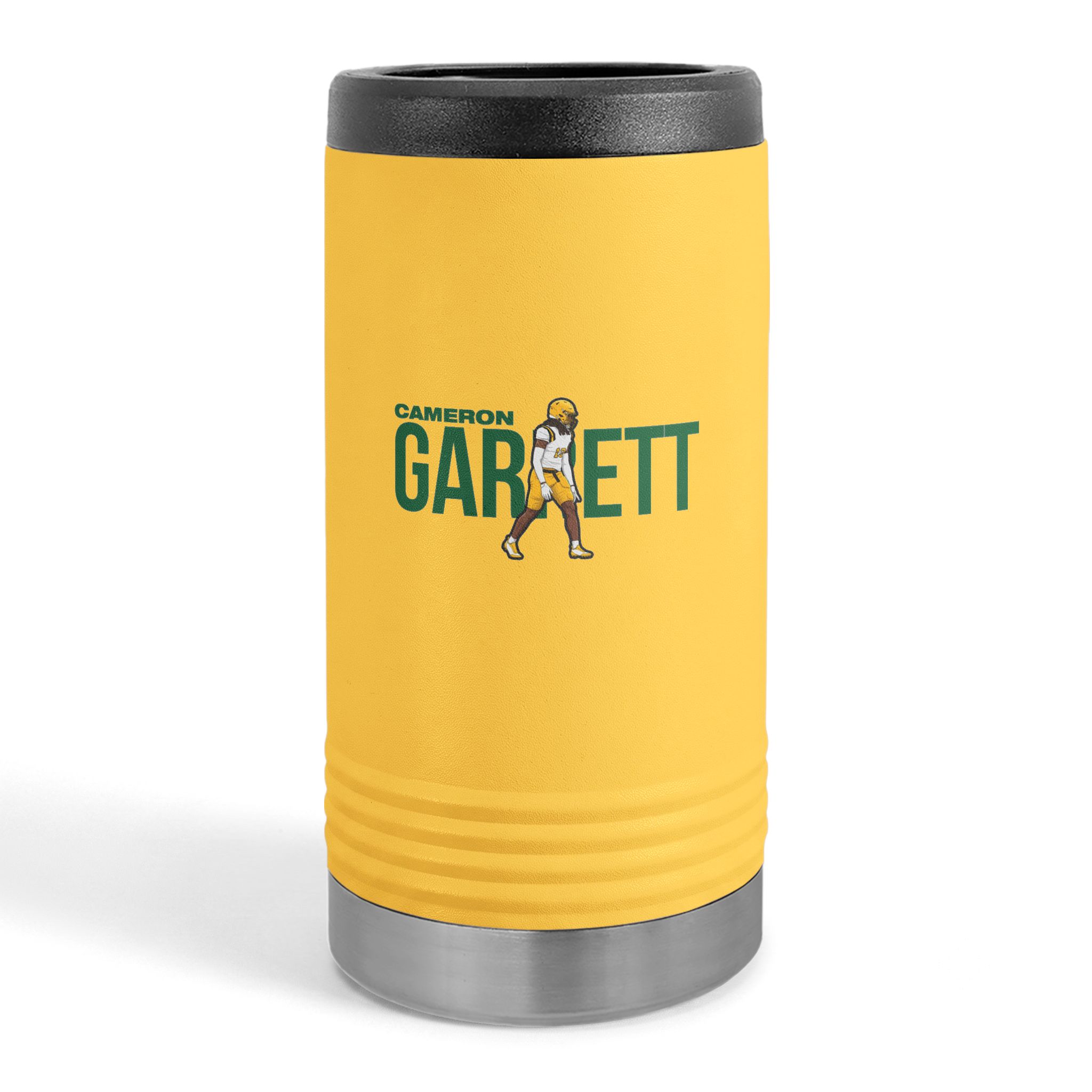 Slim Stainless Can Cooler — character_player_name in Yellow