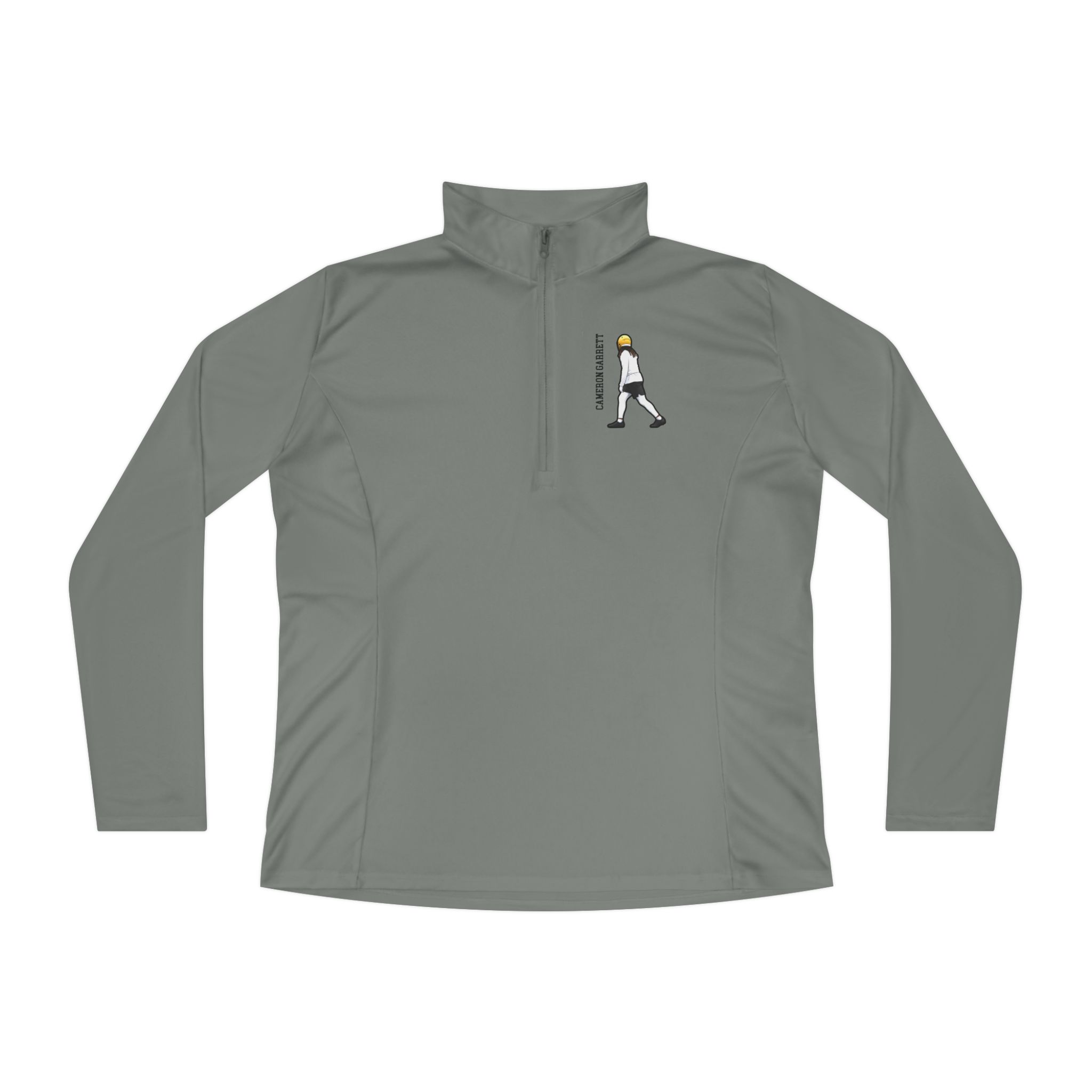Women's Q-Zip Pullover — character_name_vertical in Grey