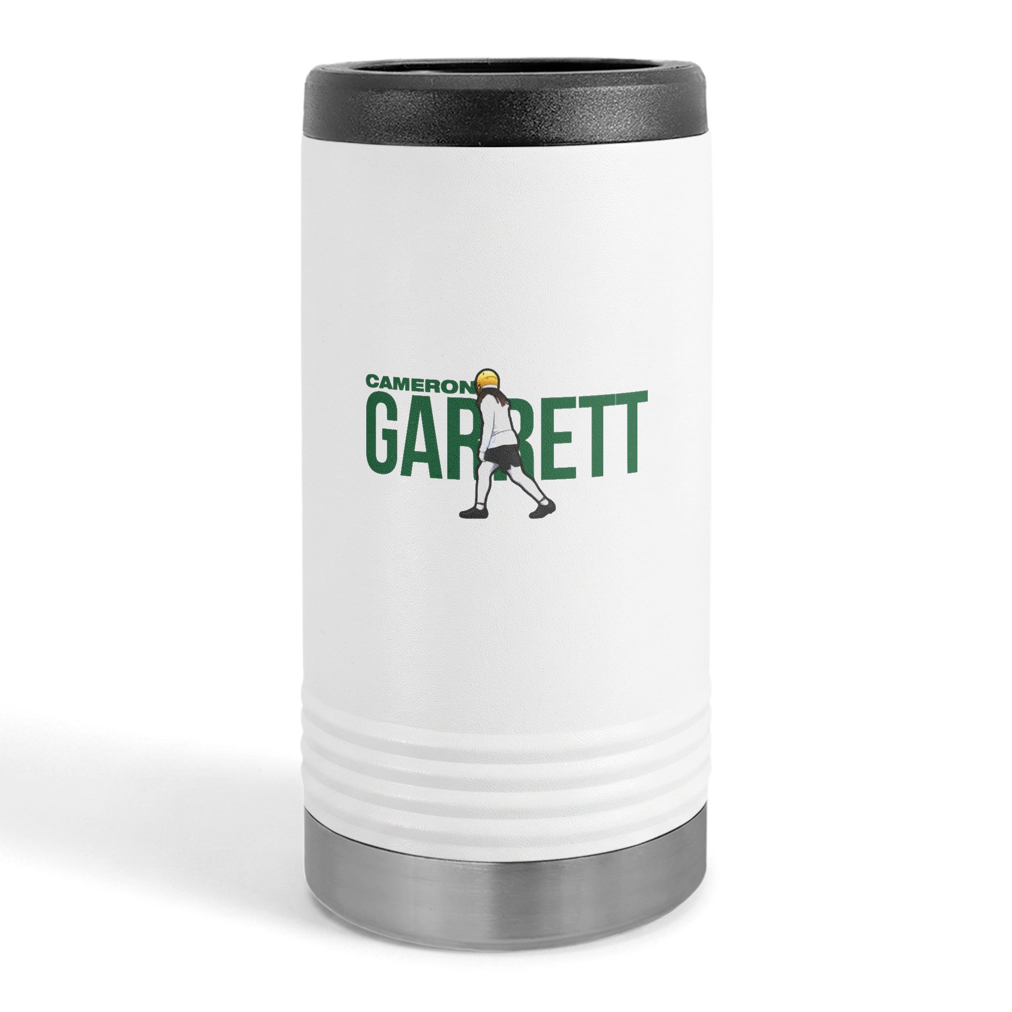 Slim Stainless Can Cooler — character_player_name in White