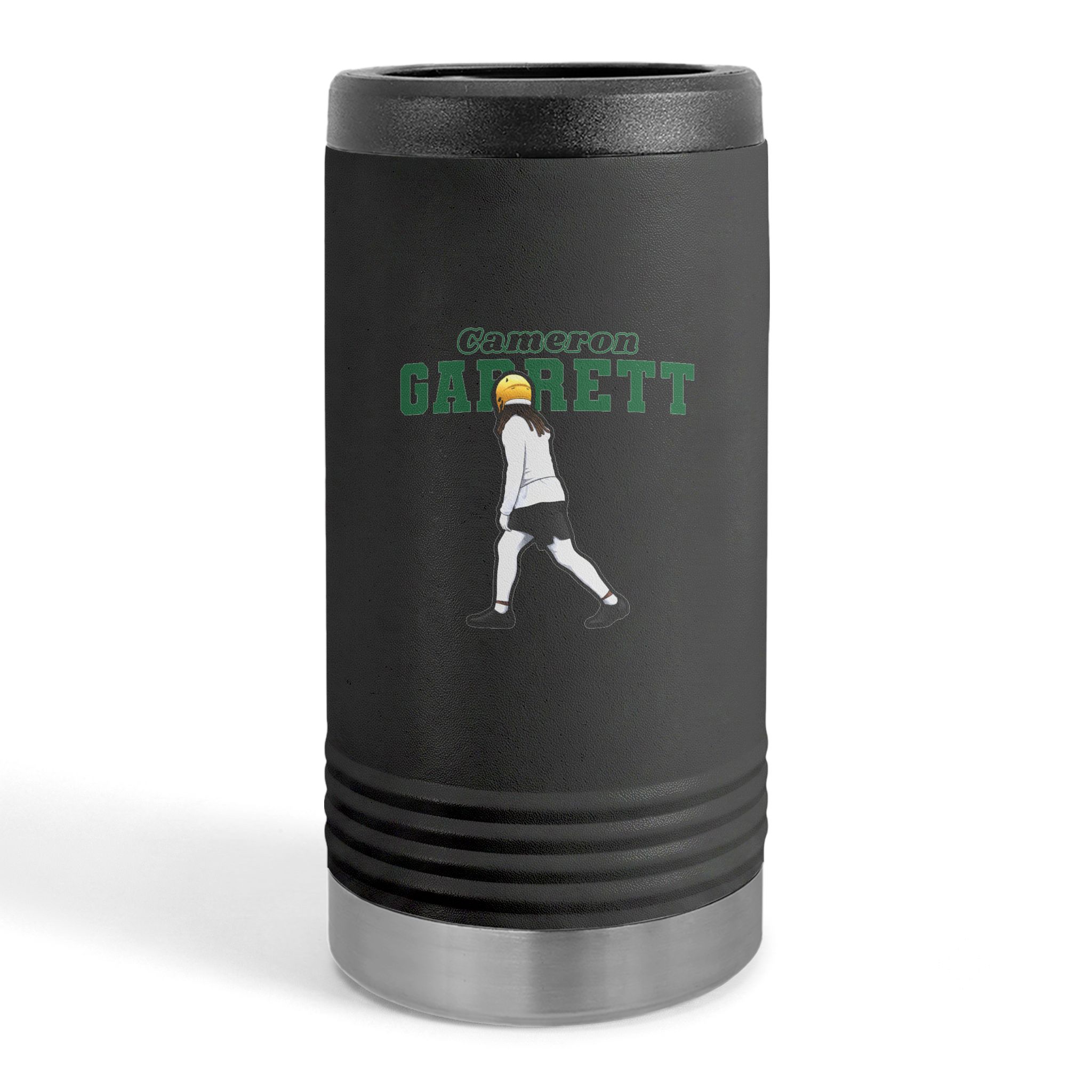 Slim Stainless Can Cooler — character_name_arch in Black