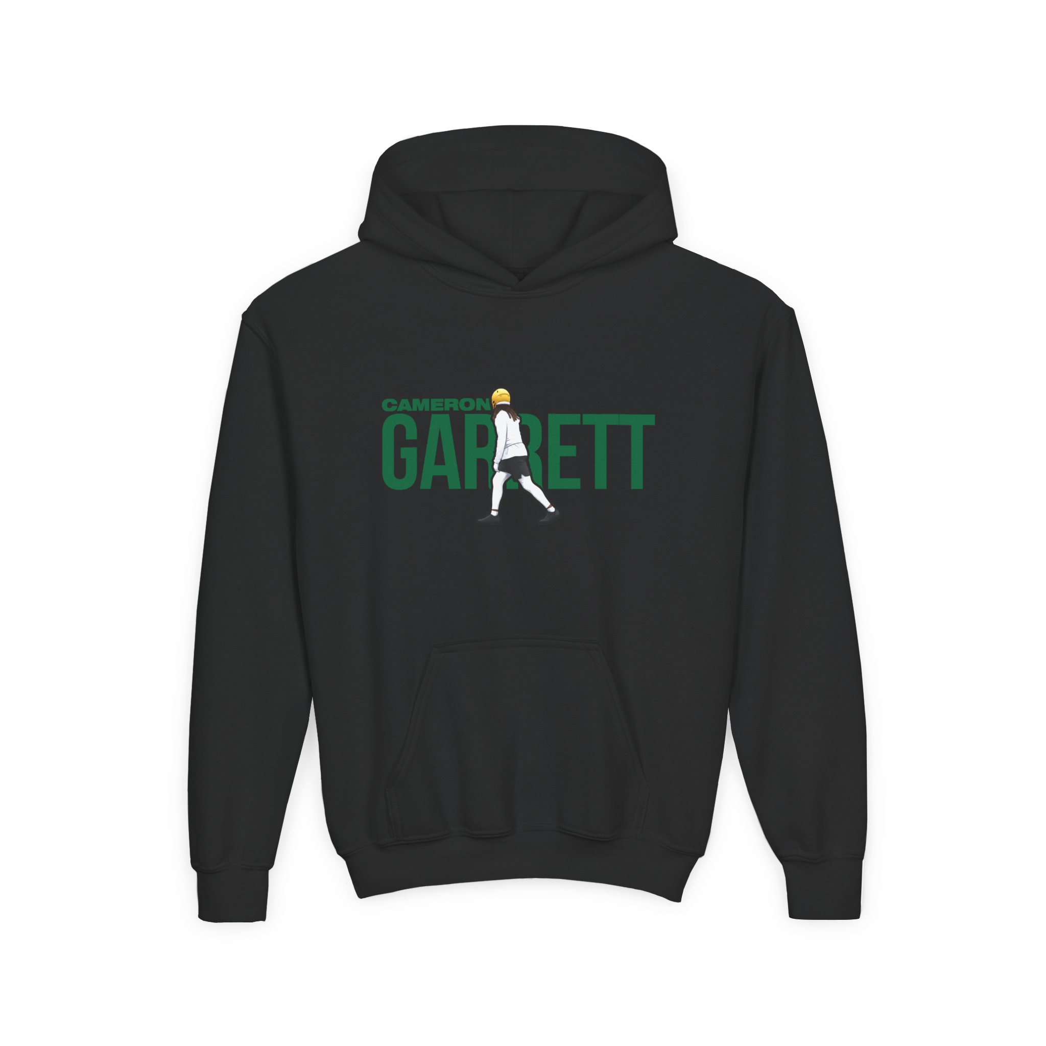 Youth Hoodie — character_player_name in Black