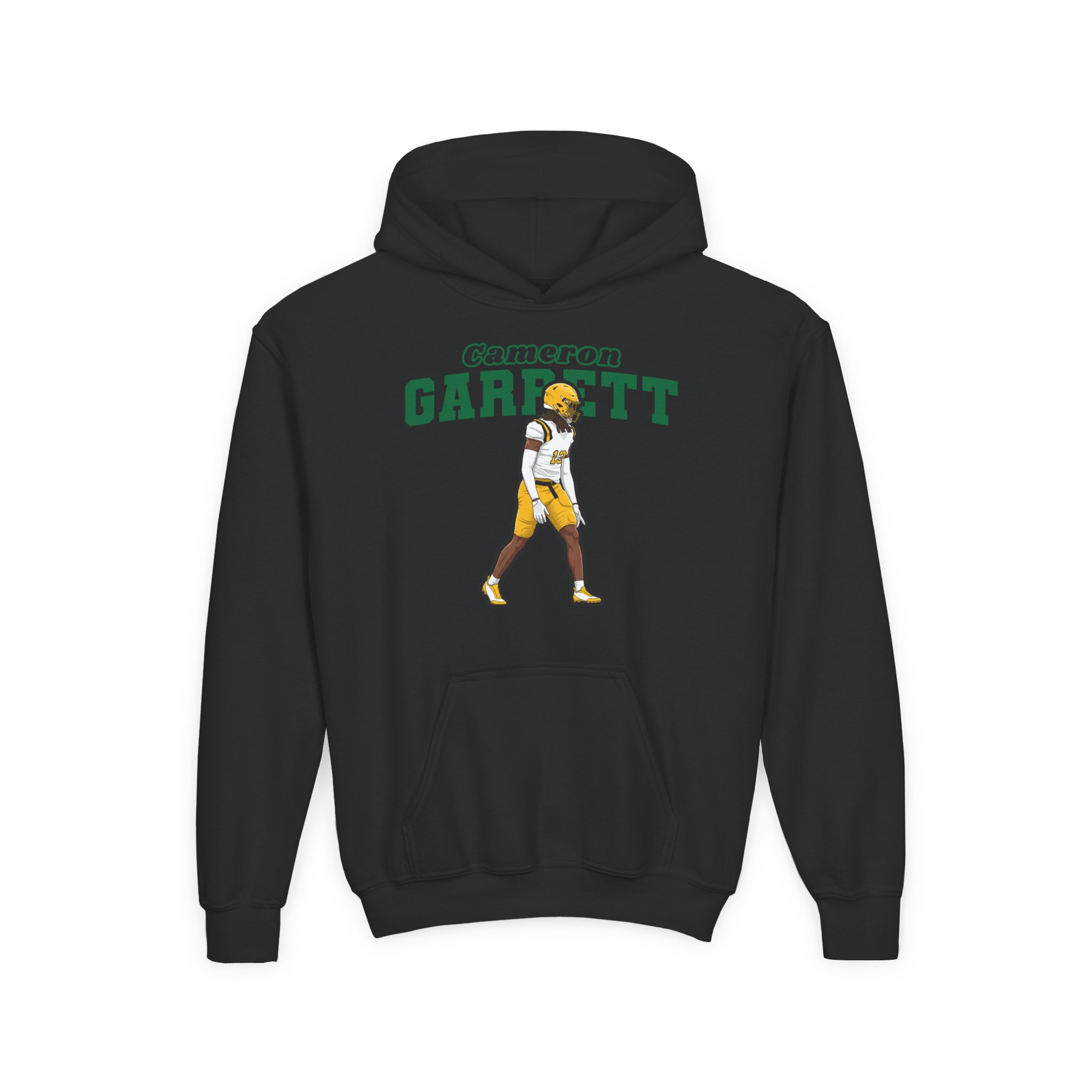 Youth Hoodie — character_name_arch in Black