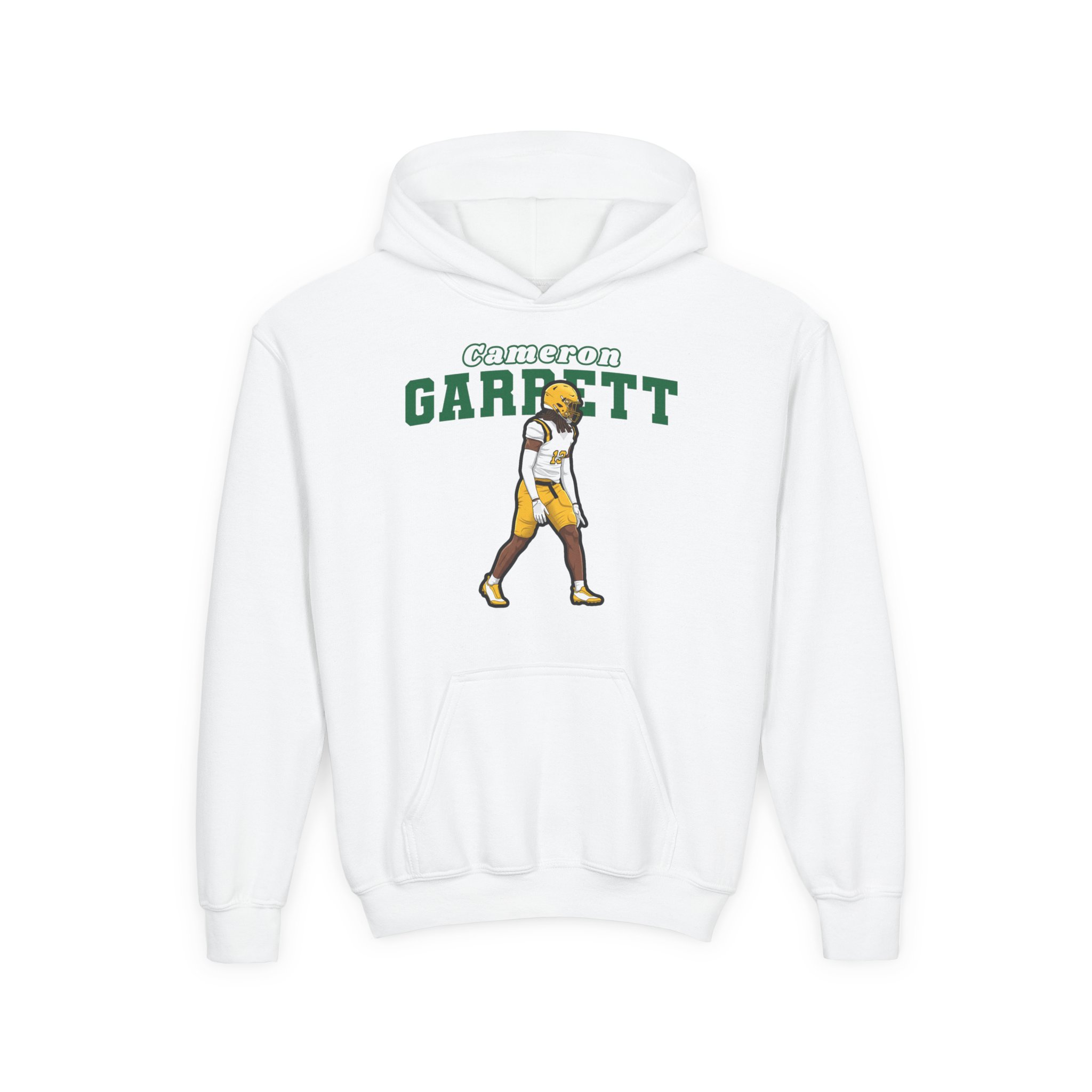 Youth Hoodie — character_name_arch in White