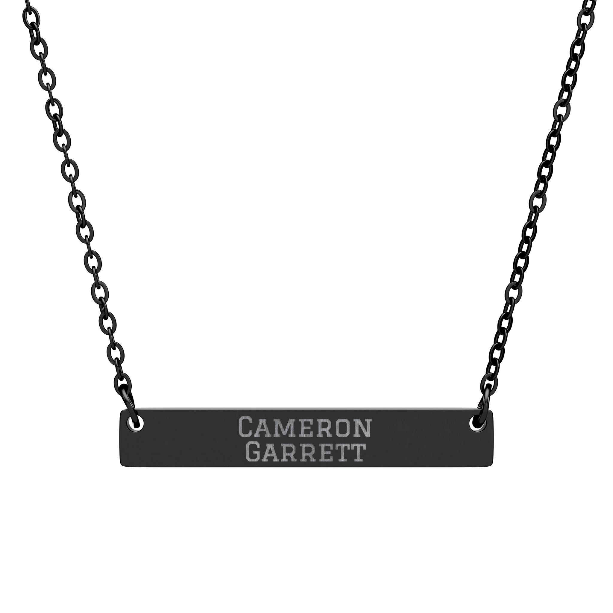 Engraved Bar Necklace — Classic in Black
