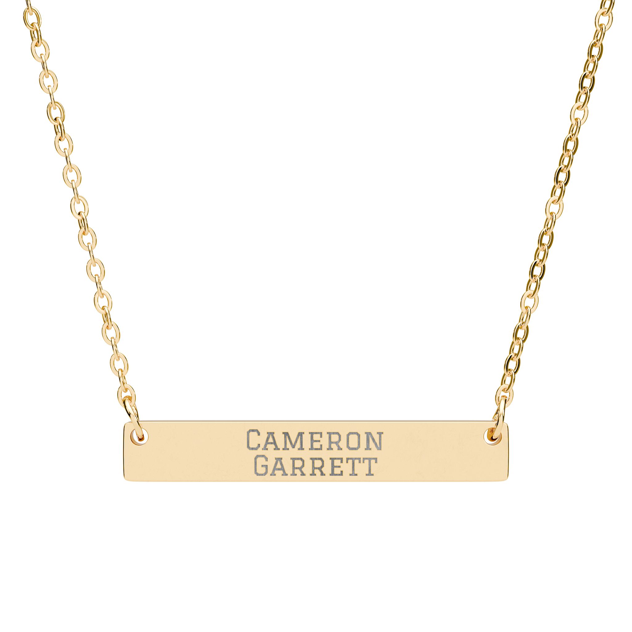 Engraved Bar Necklace — Classic in Gold