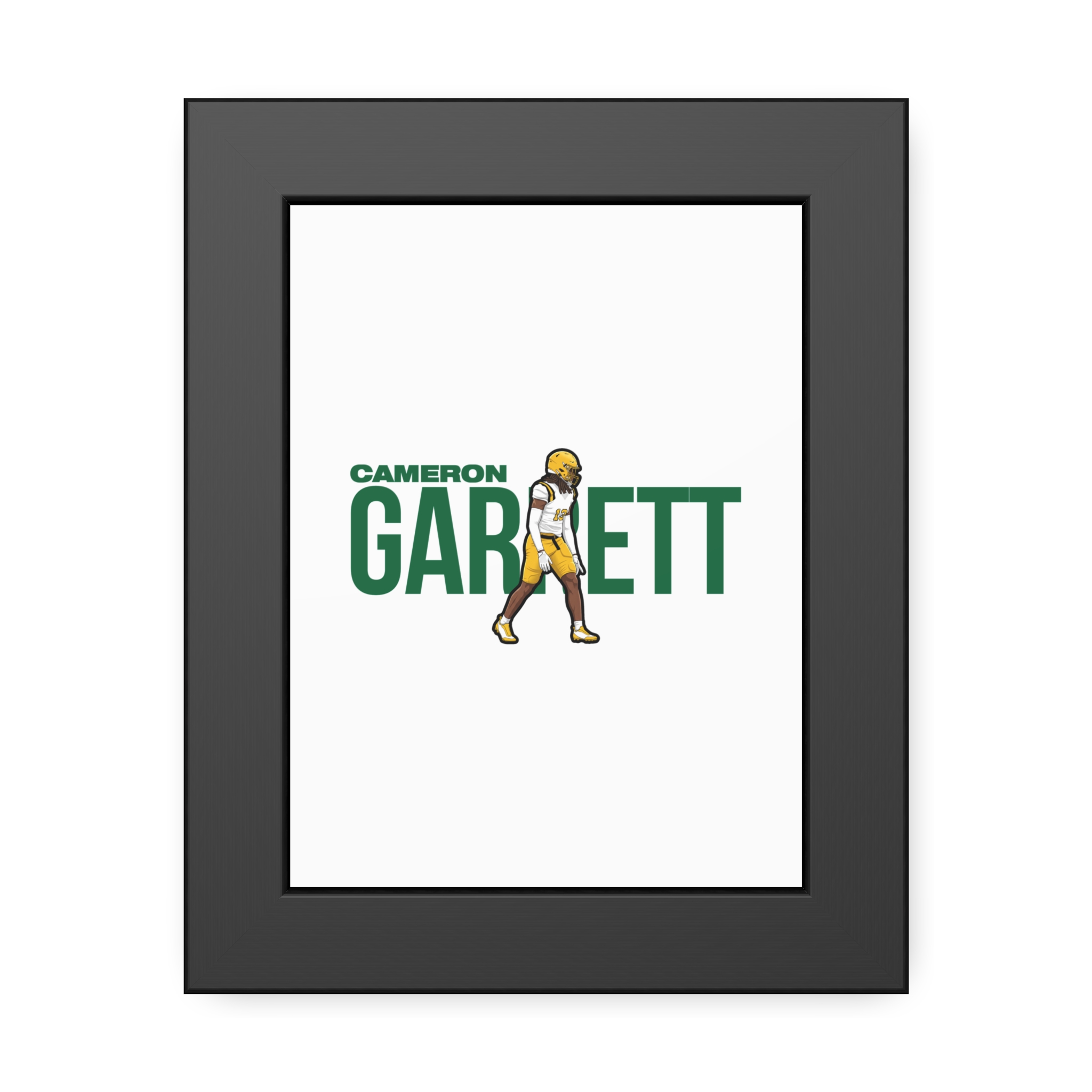 Framed Poster — character_player_name in Black