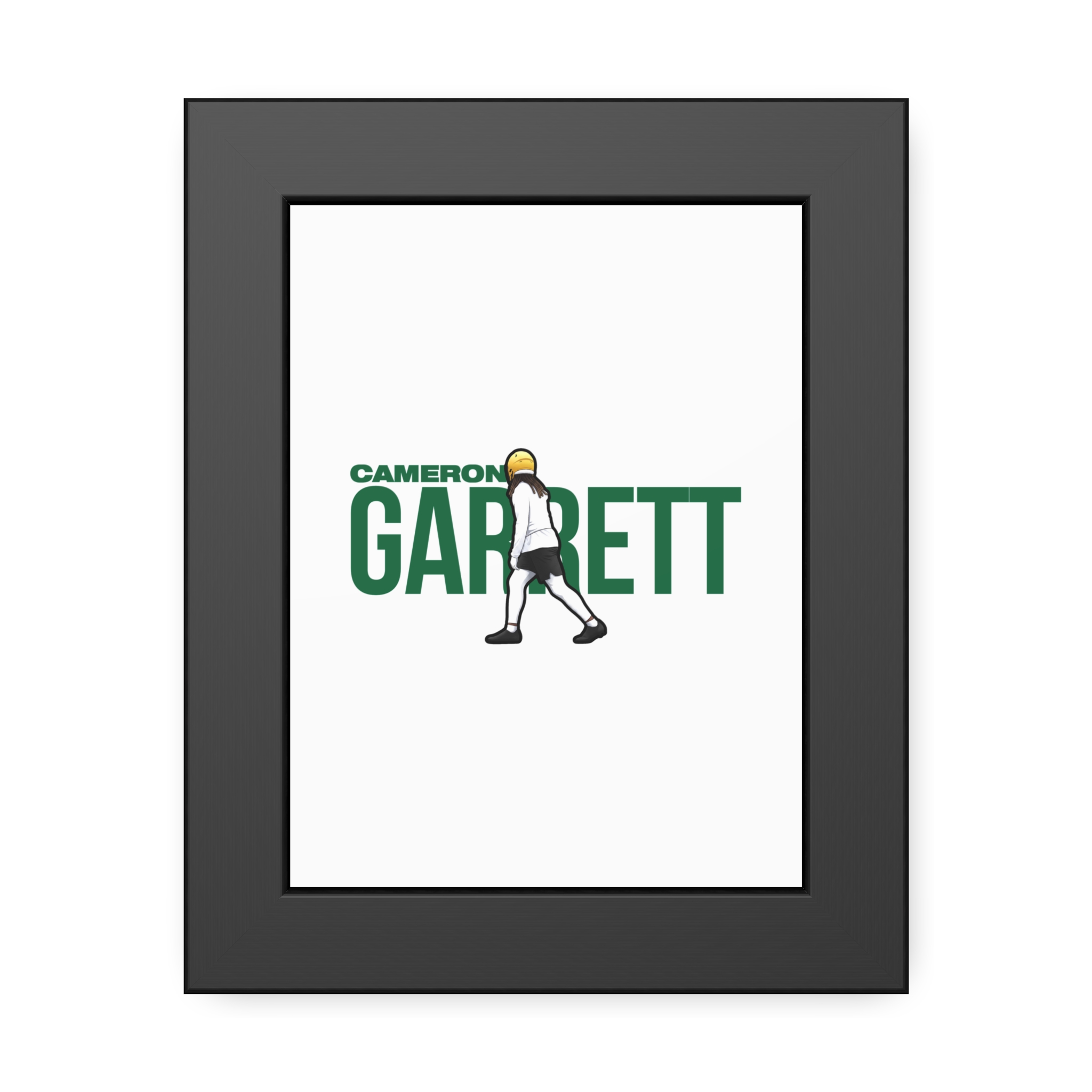 Framed Poster — character_player_name in Black