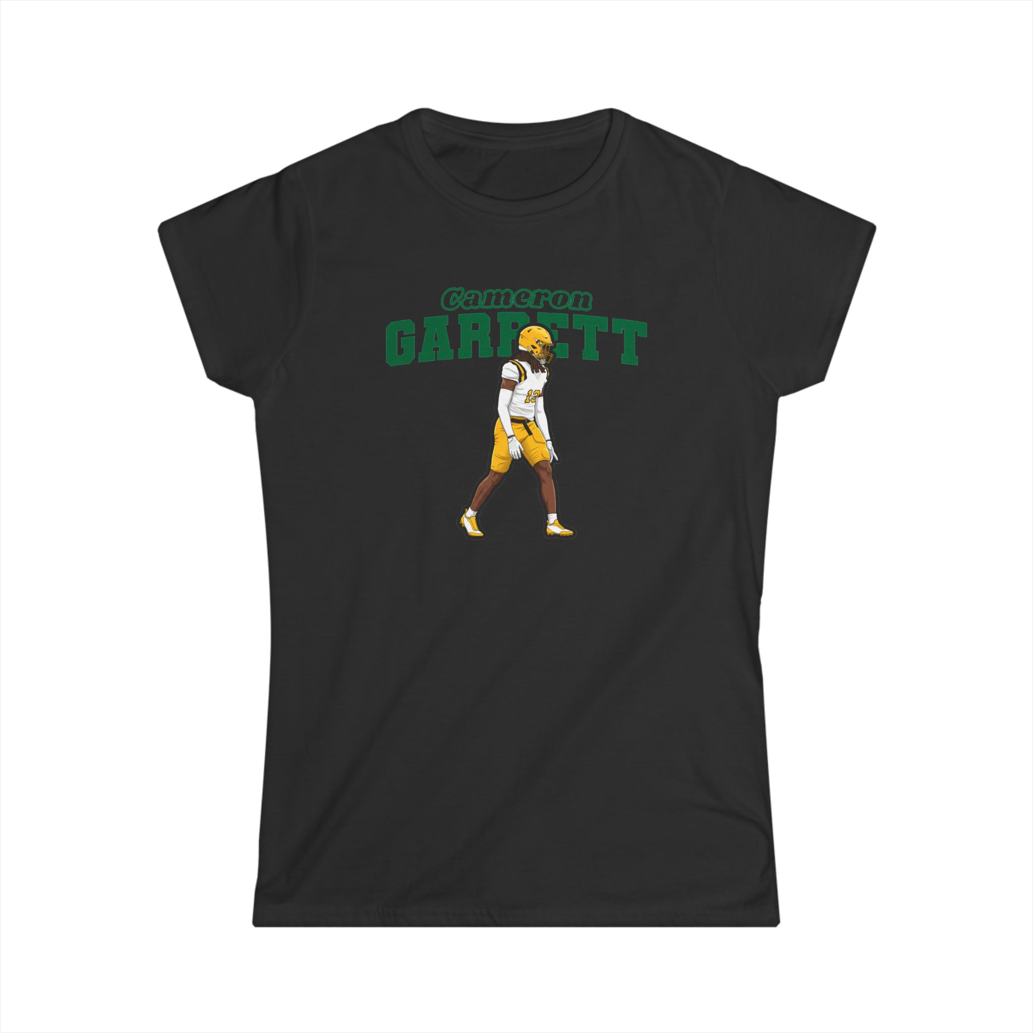 Women's Softstyle Tee — character_name_arch in Black