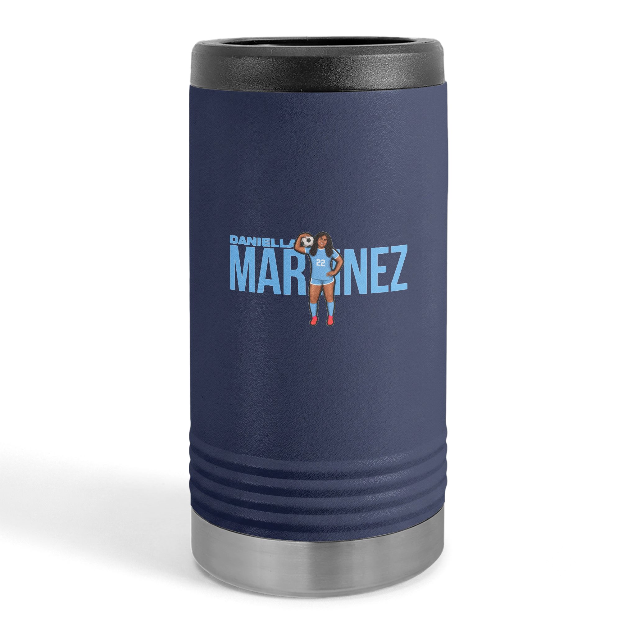 Slim Stainless Can Cooler — character_player_name in Navy