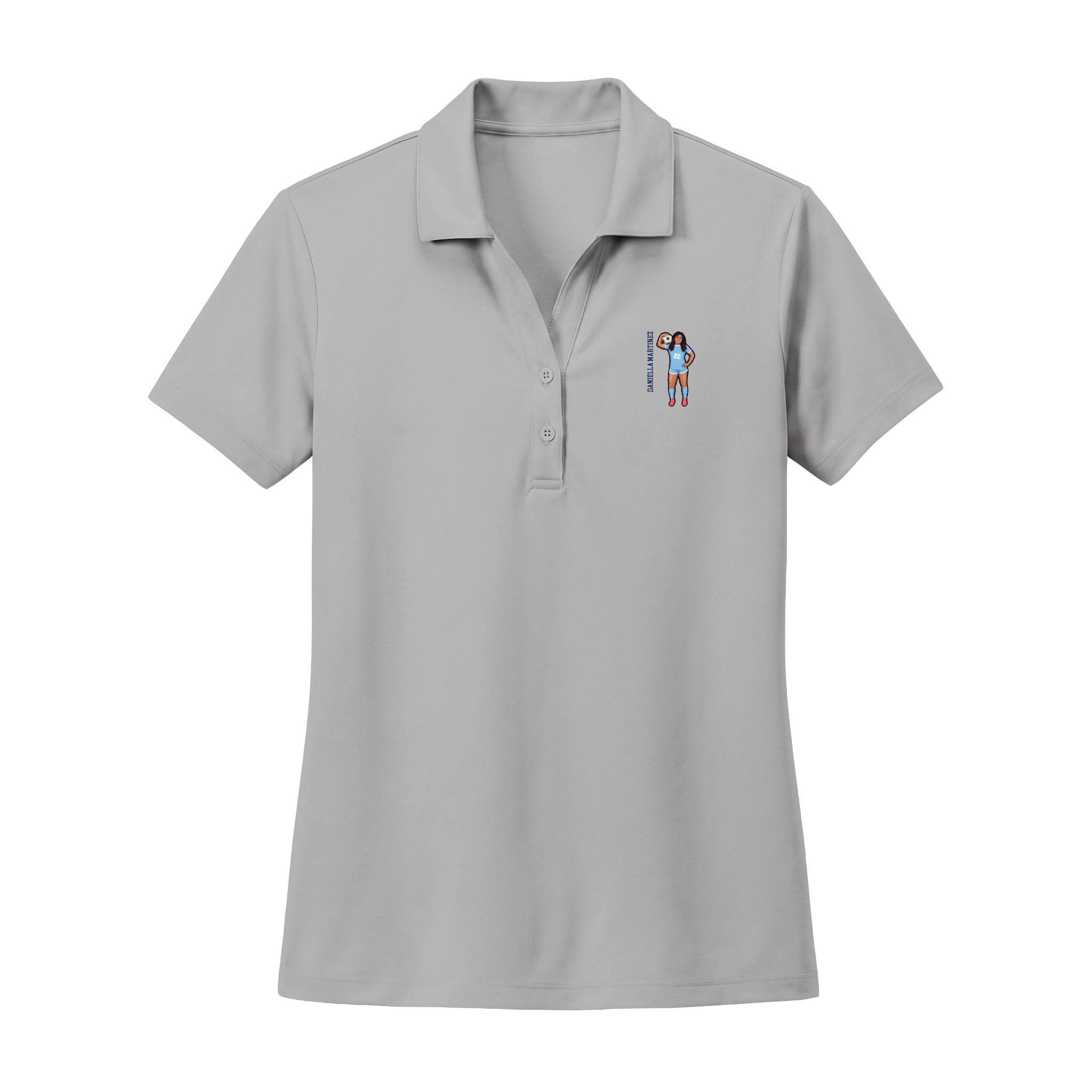 Women's Polo — character_name_vertical in Silver