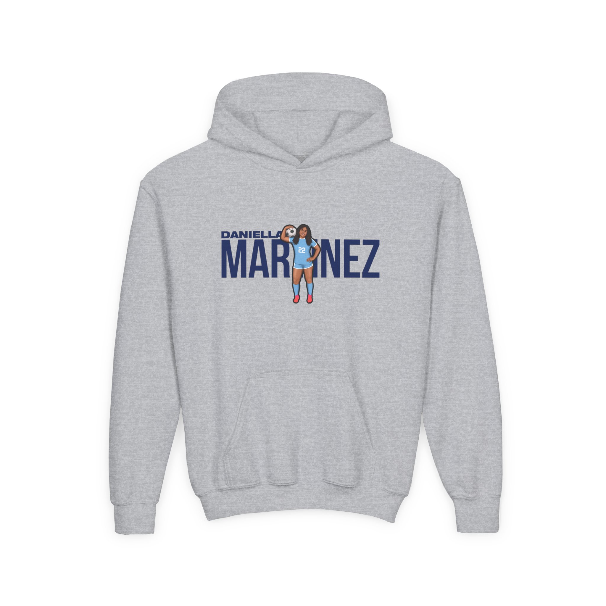 Youth Hoodie — character_player_name in Grey