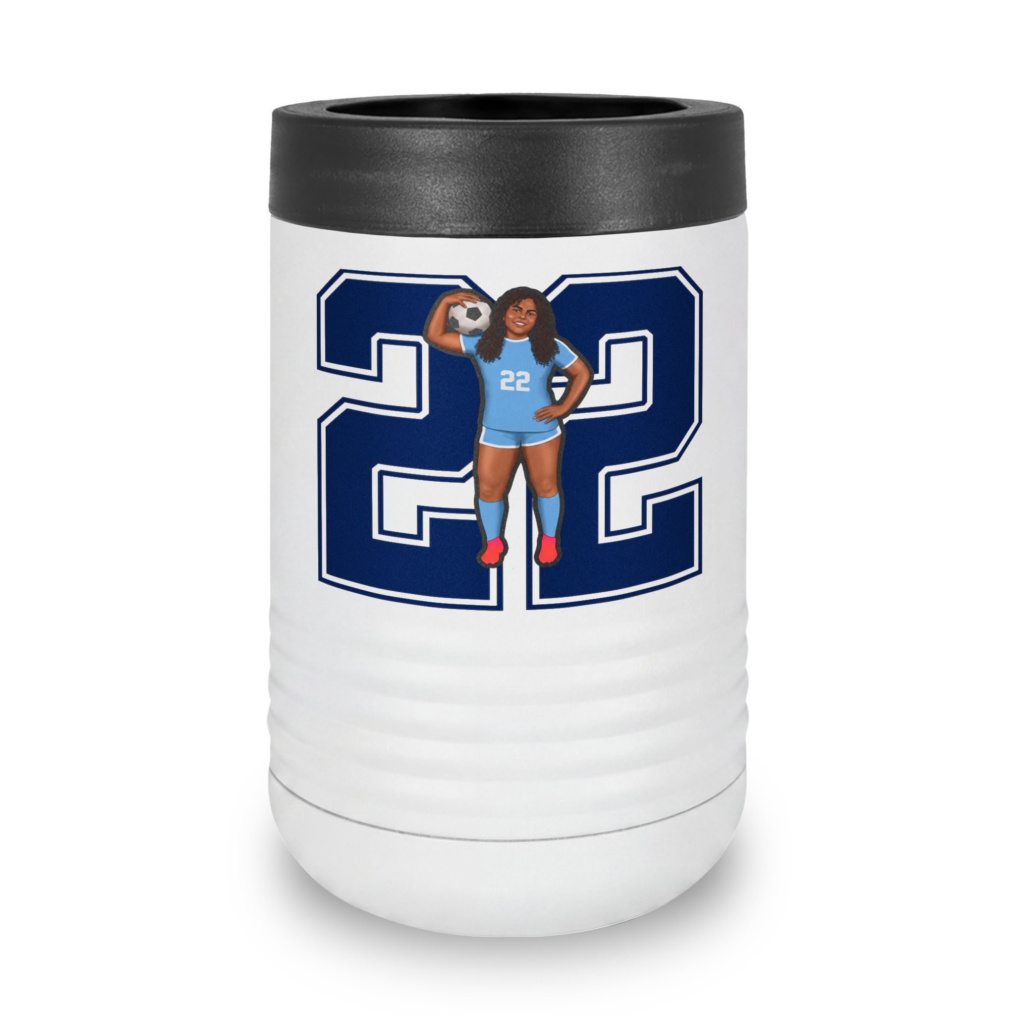 Stainless Can Cooler — character_number in White