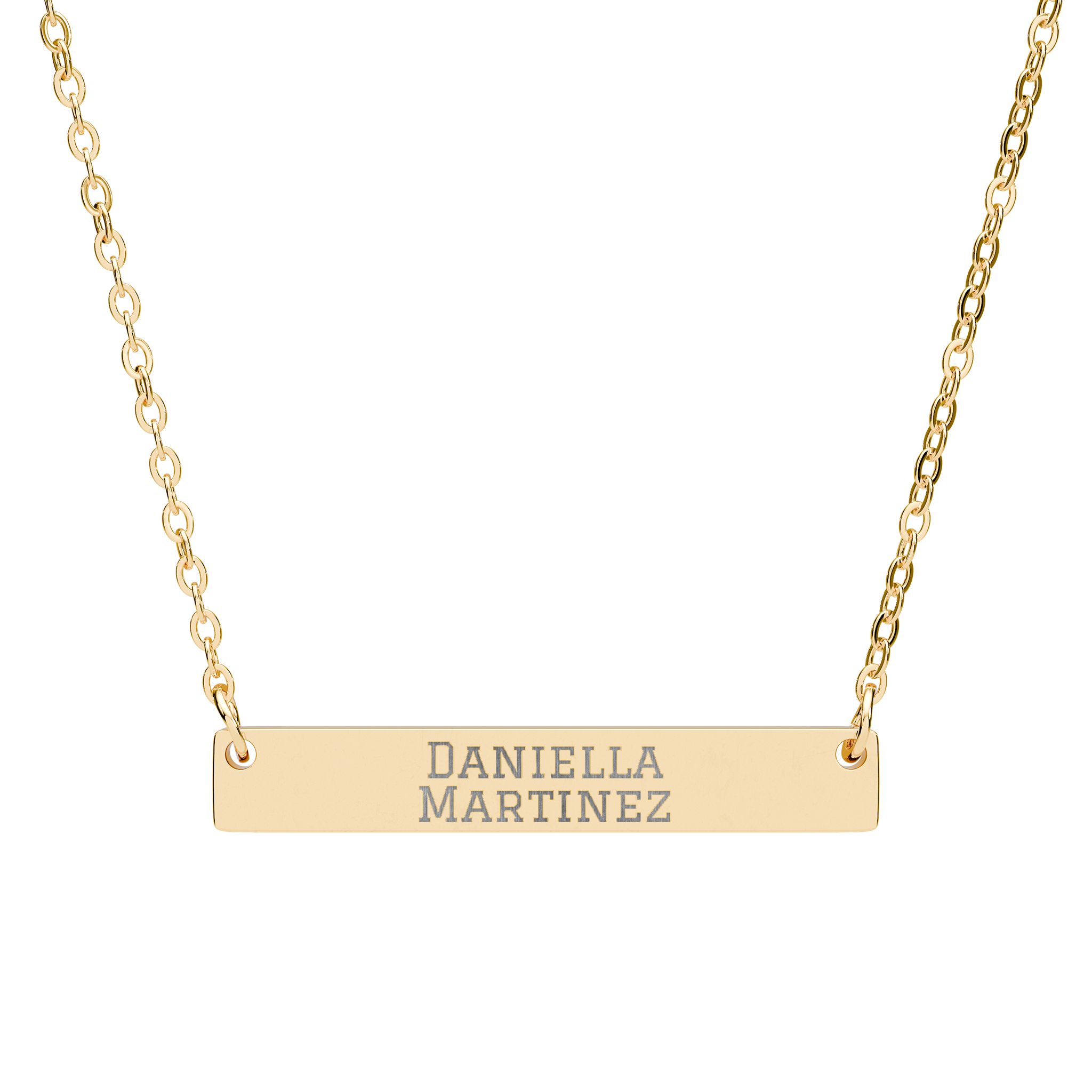 Engraved Bar Necklace — Classic in Gold