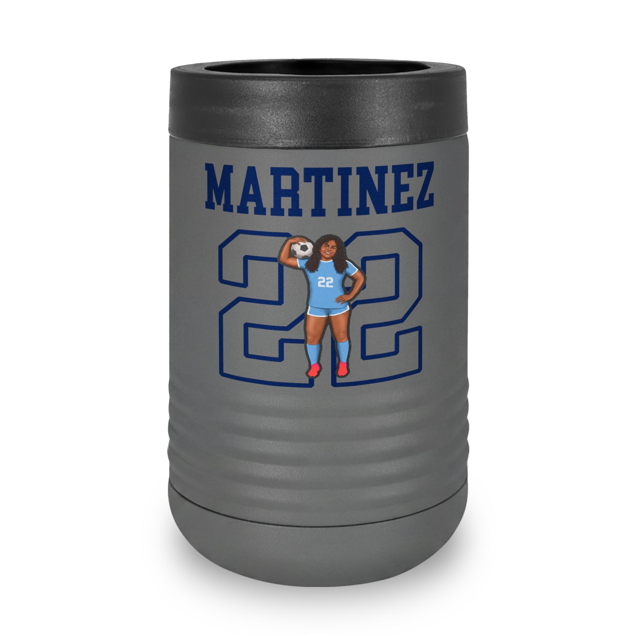 Stainless Can Cooler — character_shirsey in Grey