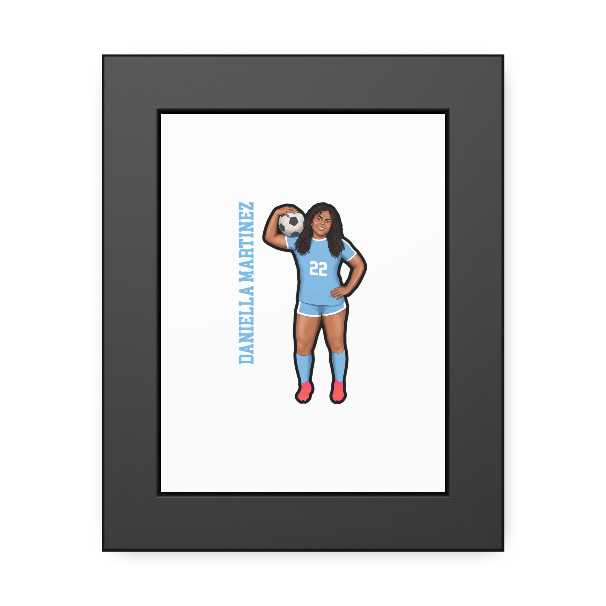 Framed Poster — character_name_vertical in Black