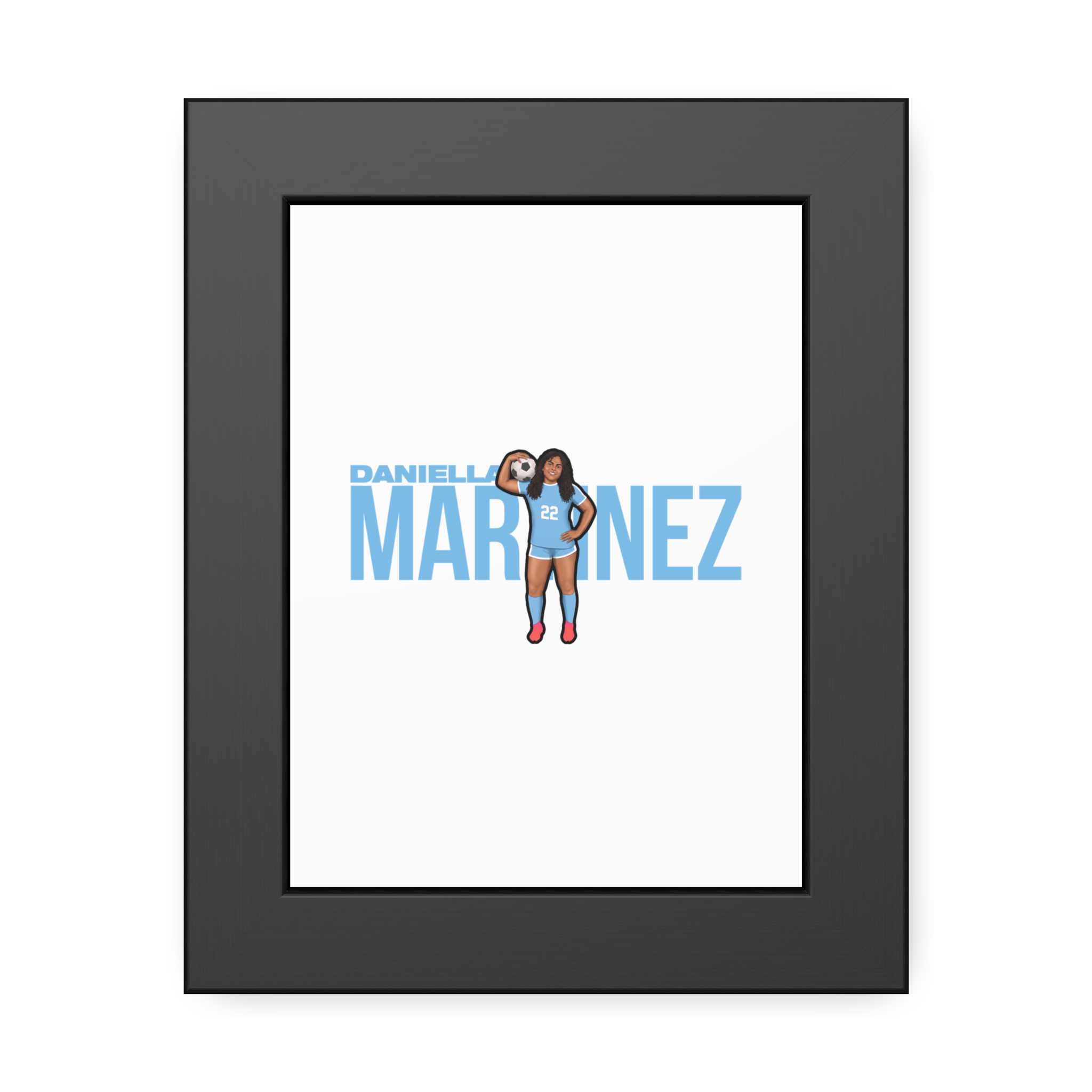 Framed Poster — character_player_name in Black