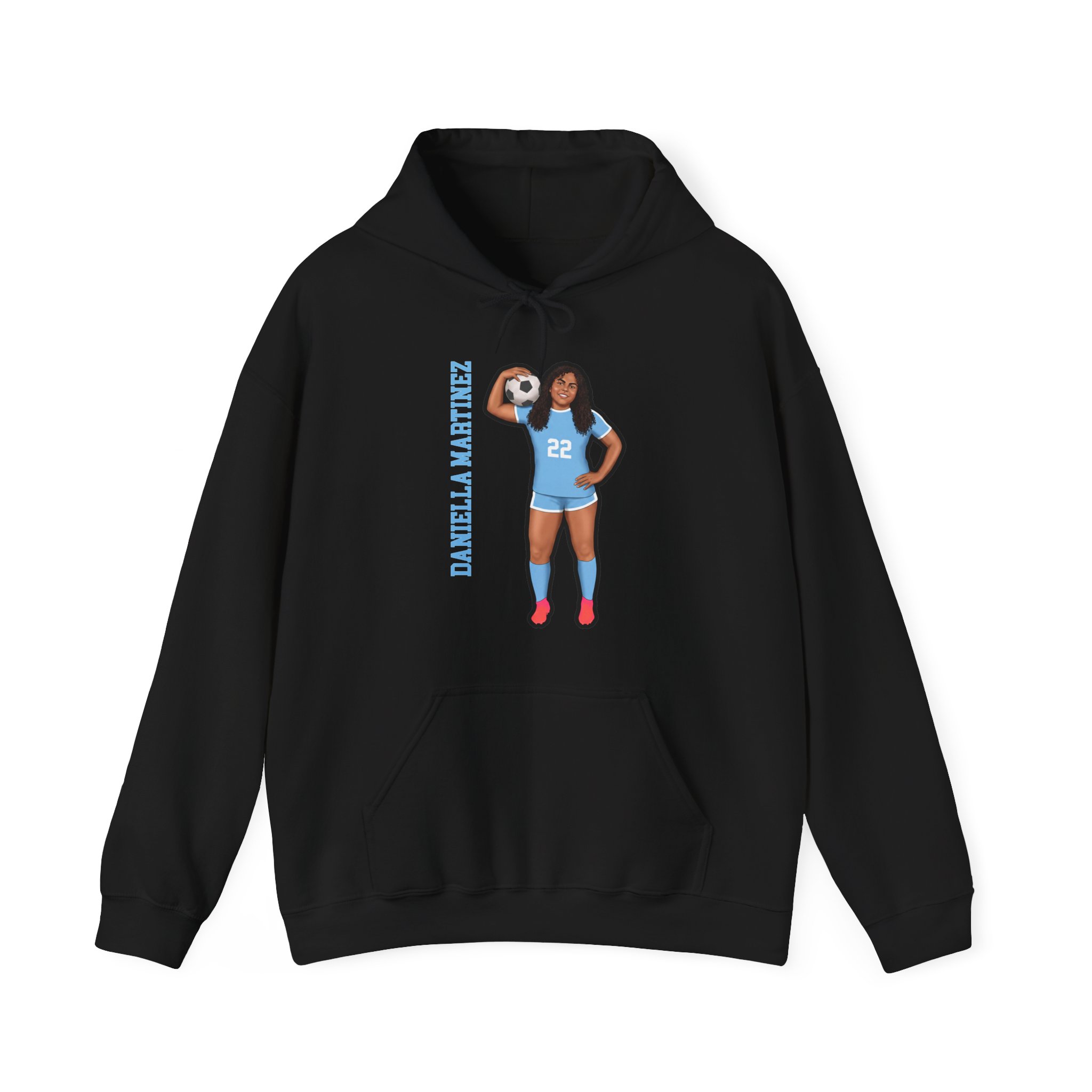 Hoodie — character_name_vertical in Black