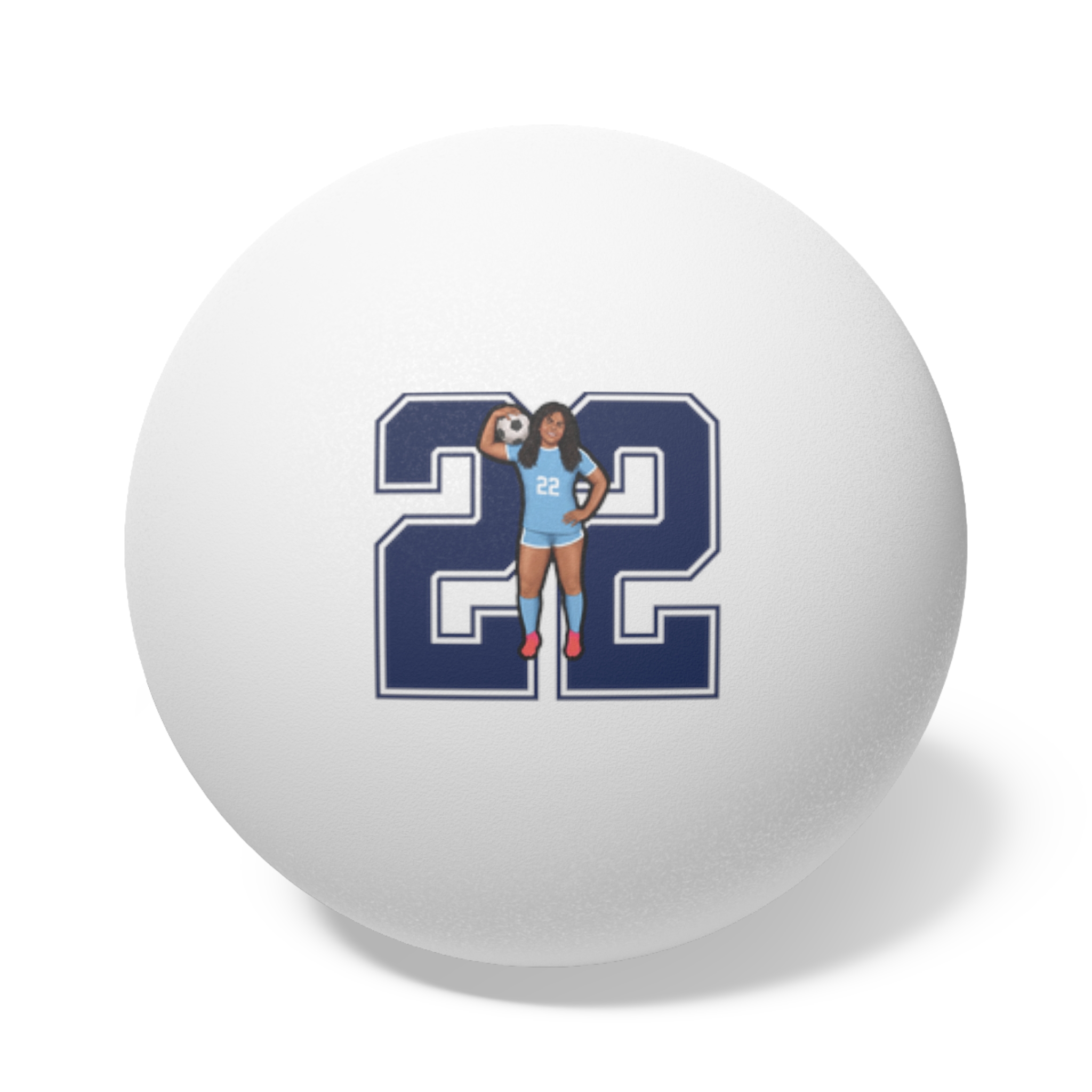 Ping Pong Balls, 6 pcs — character_number in White