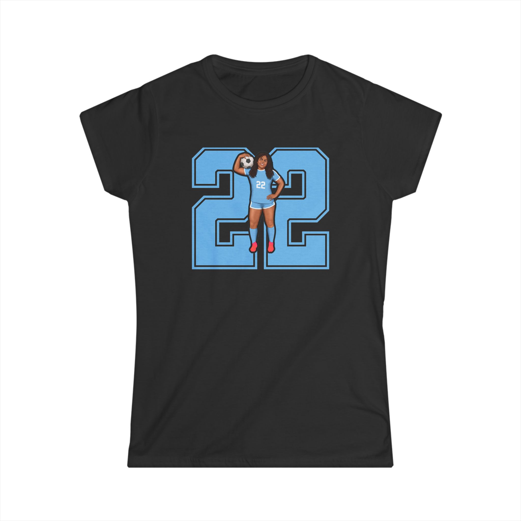 Women's Softstyle Tee — character_number in Black