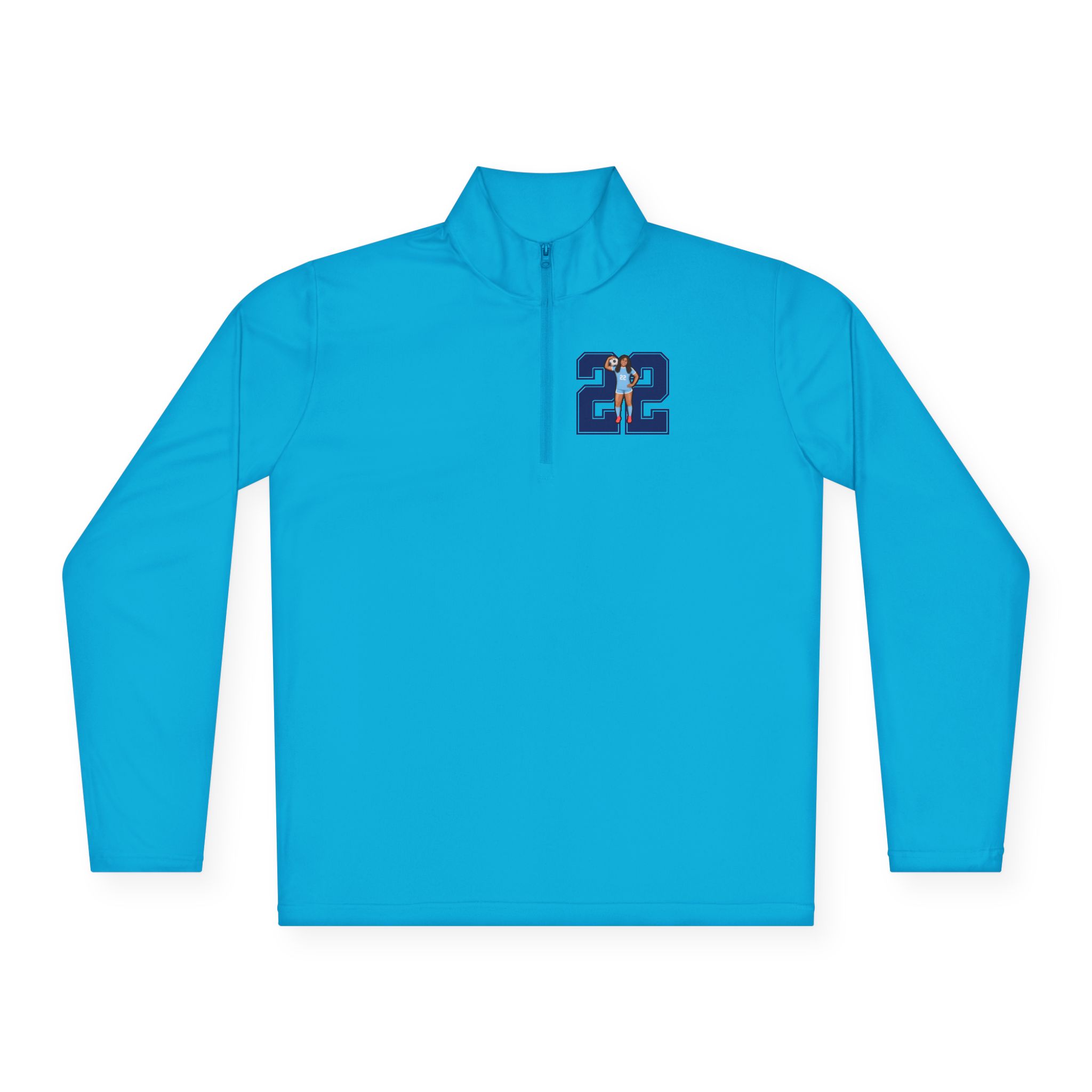 Q-Zip Pullover — character_number in Blue