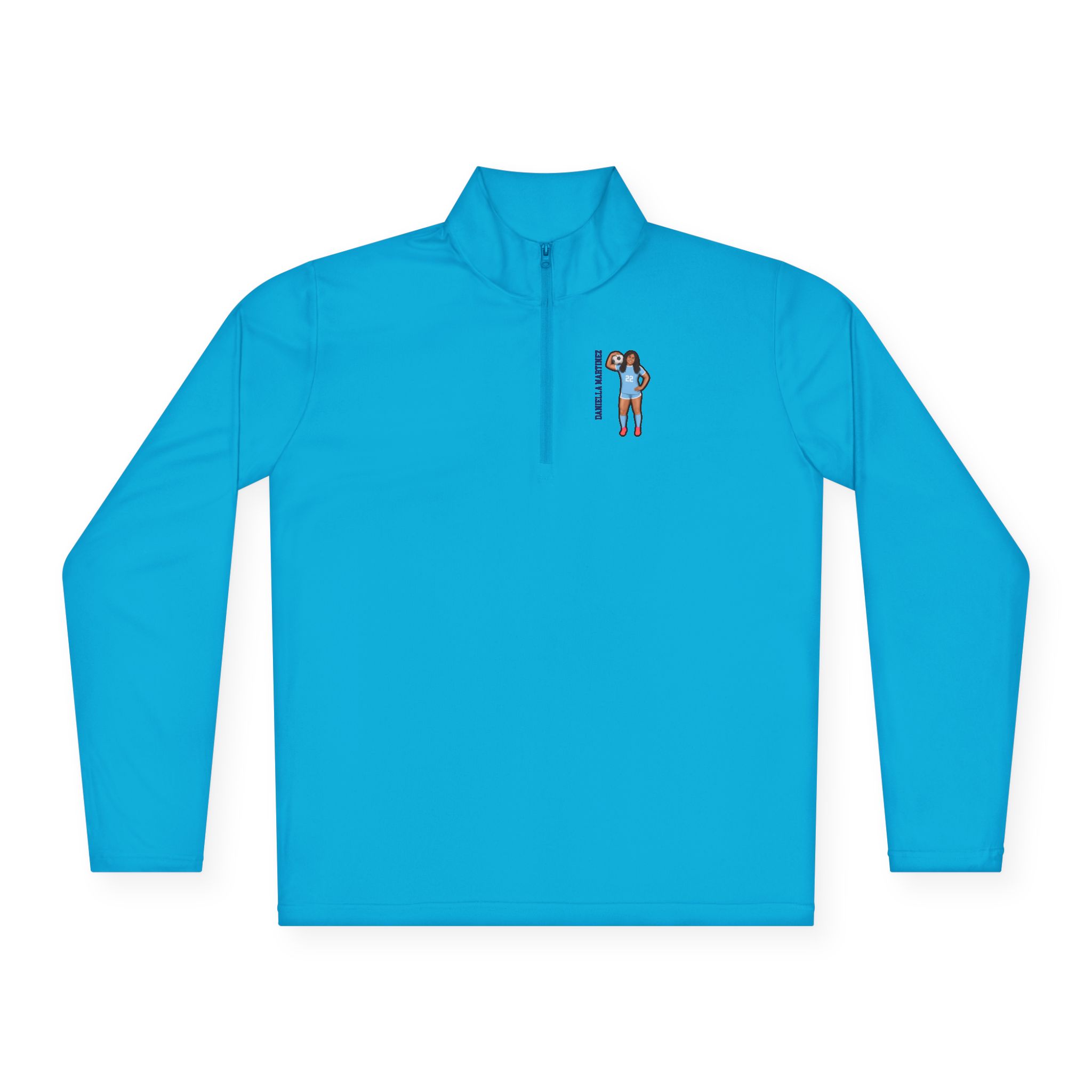 Q-Zip Pullover — character_name_vertical in Blue