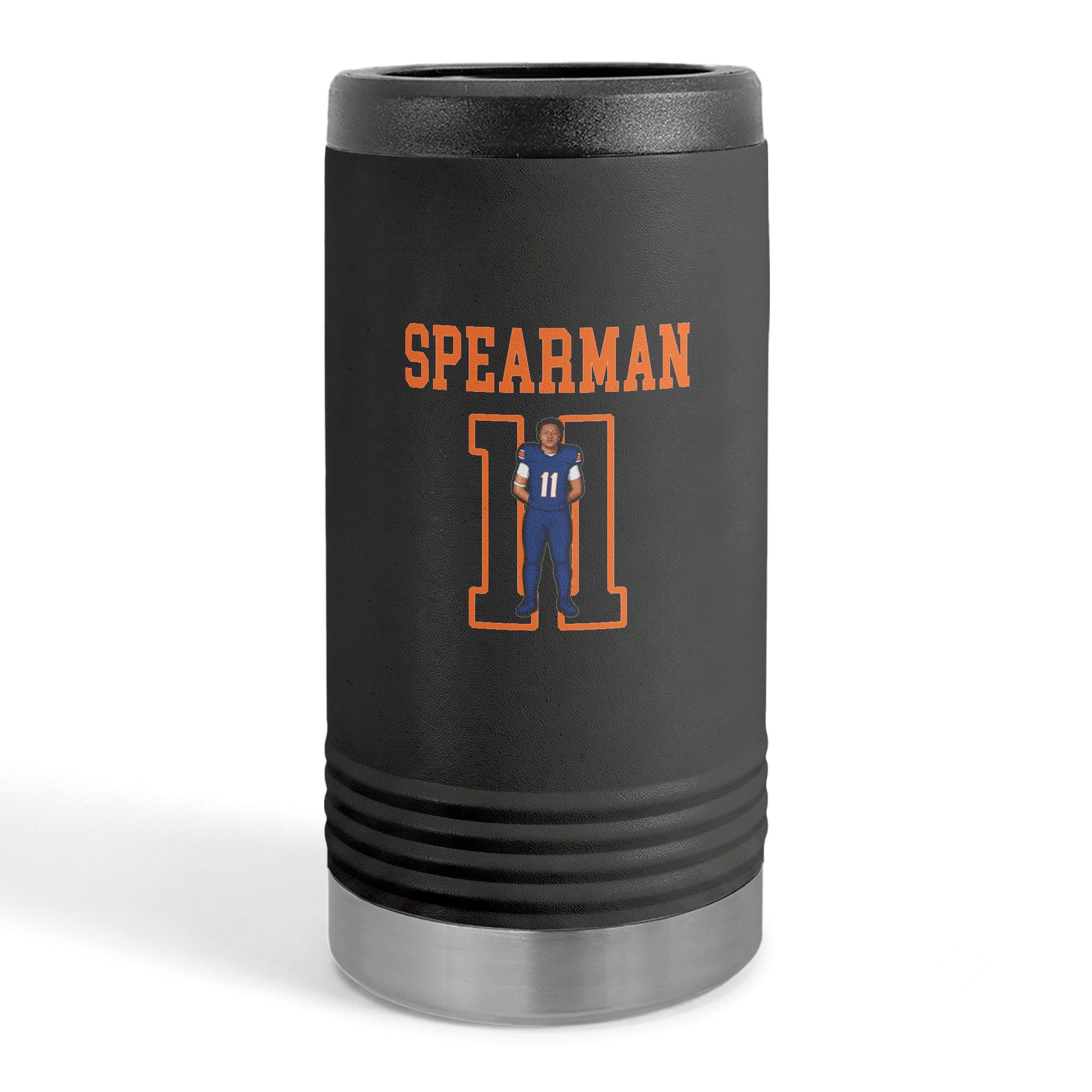 Slim Stainless Can Cooler — character_shirsey in Black