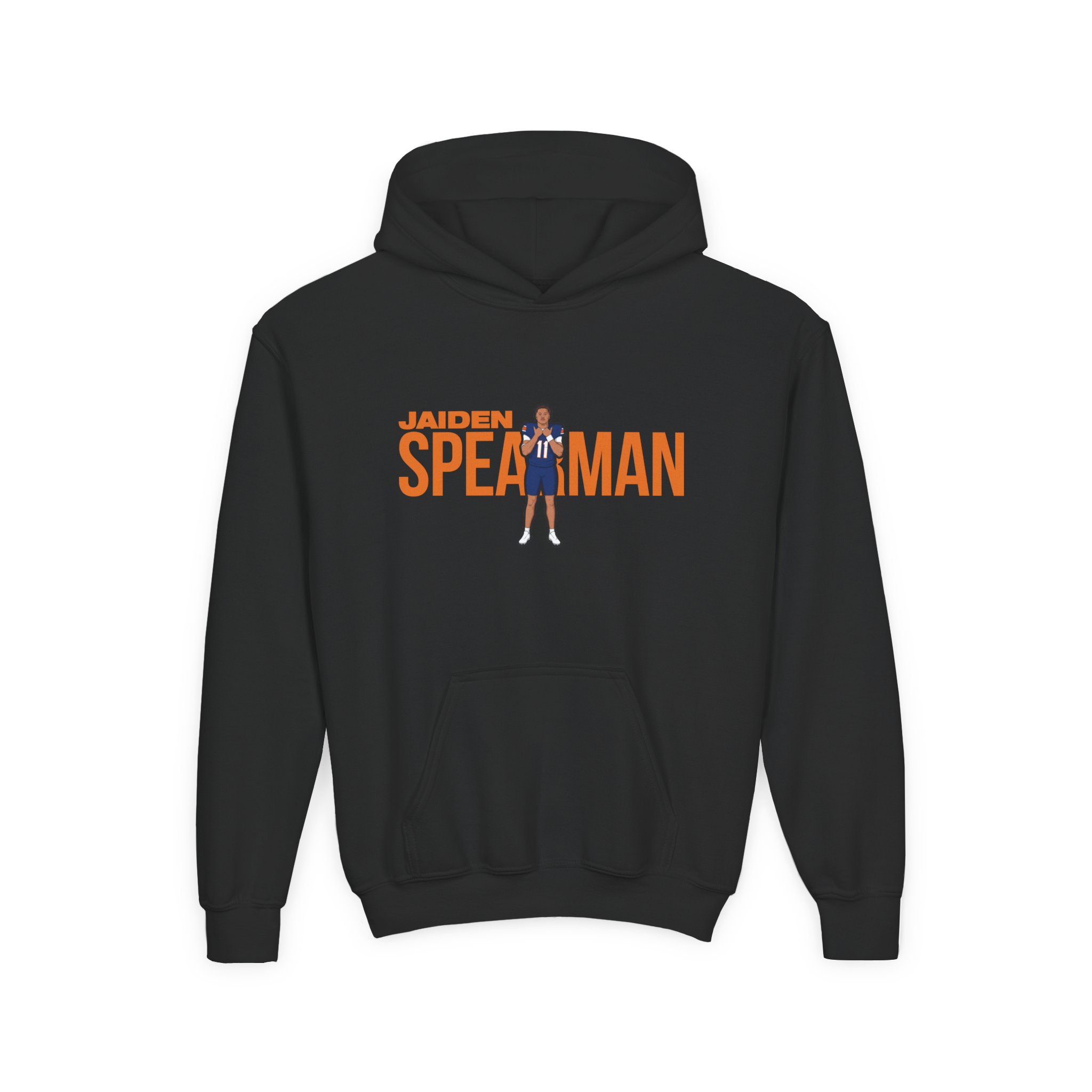 Youth Hoodie — character_player_name in Black