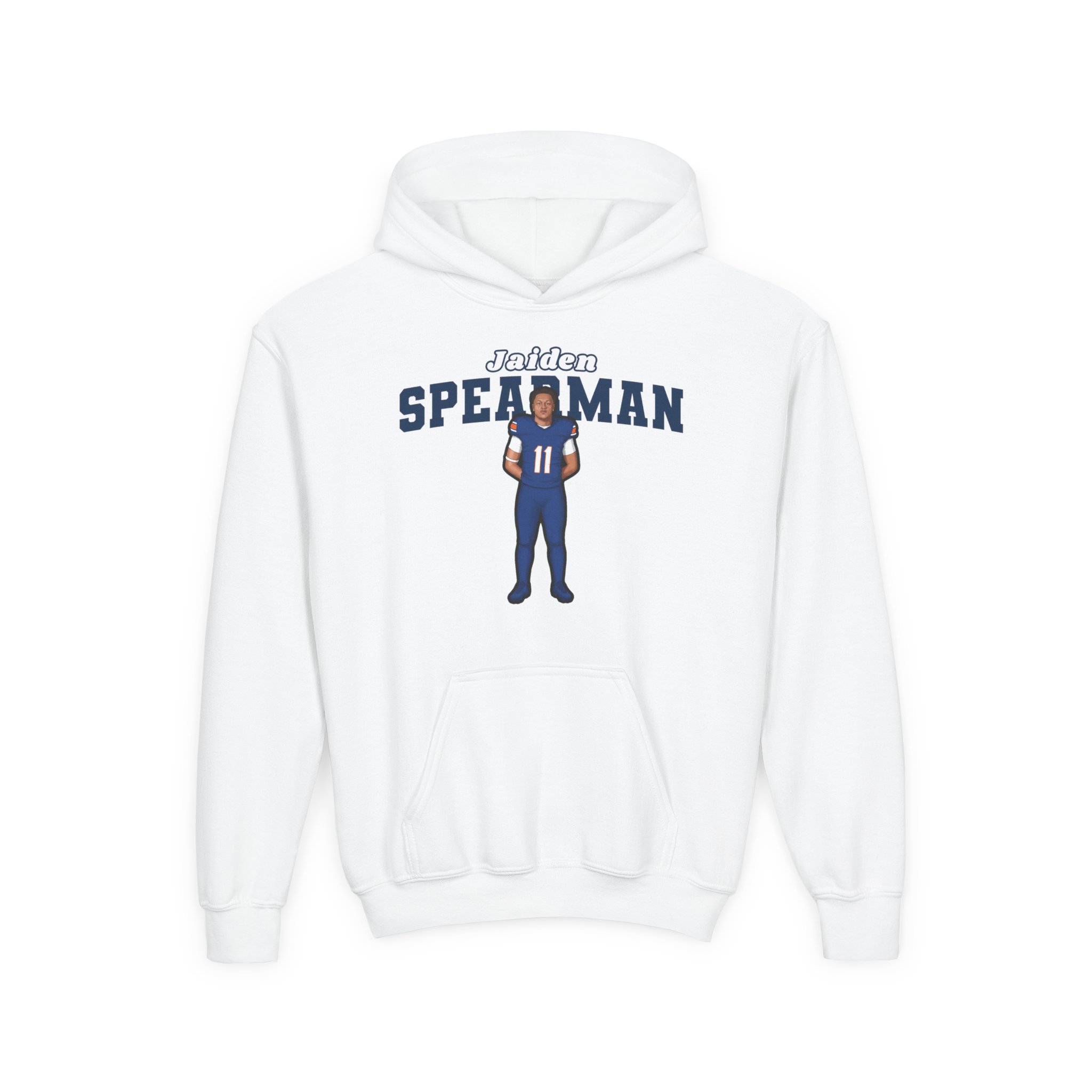 Youth Hoodie — character_name_arch in White