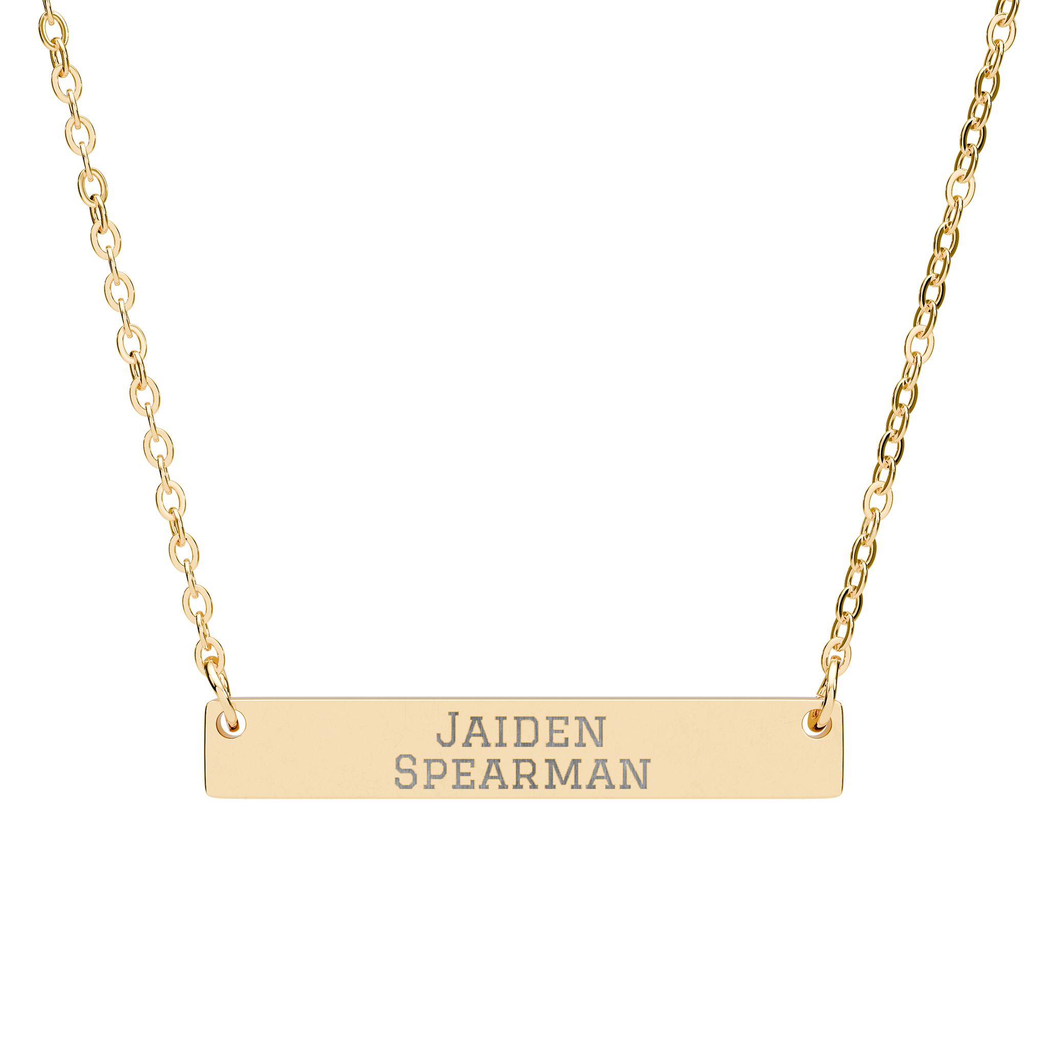 Engraved Bar Necklace — Classic in Gold