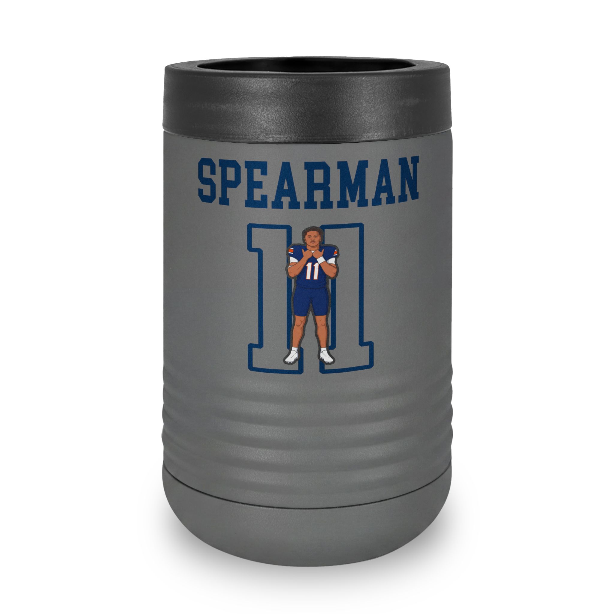 Stainless Can Cooler — character_shirsey in Grey