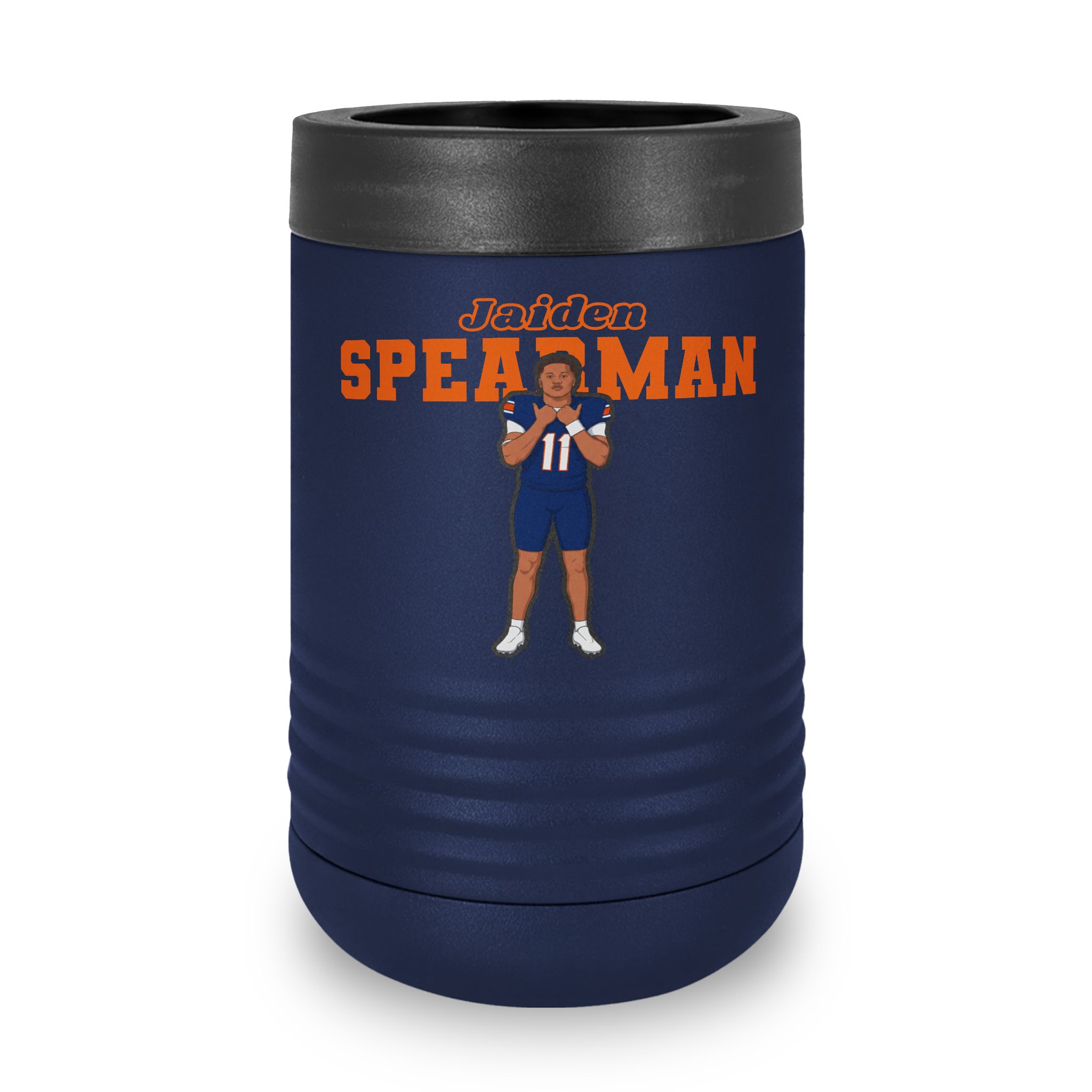 Stainless Can Cooler — character_name_arch in Navy