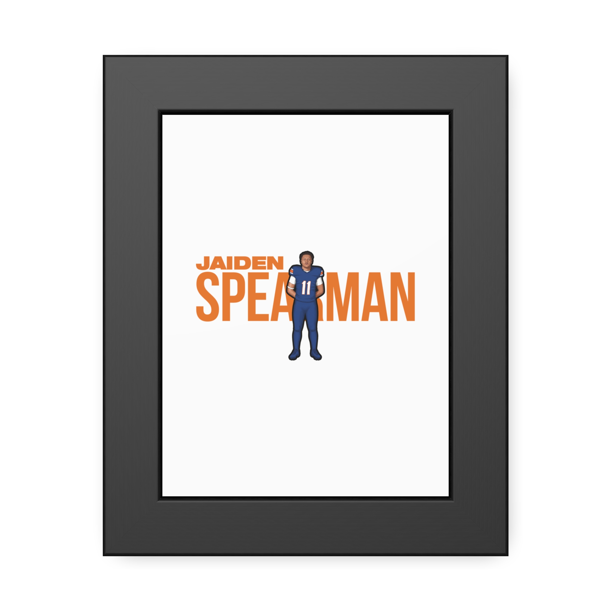 Framed Poster — character_player_name in Black