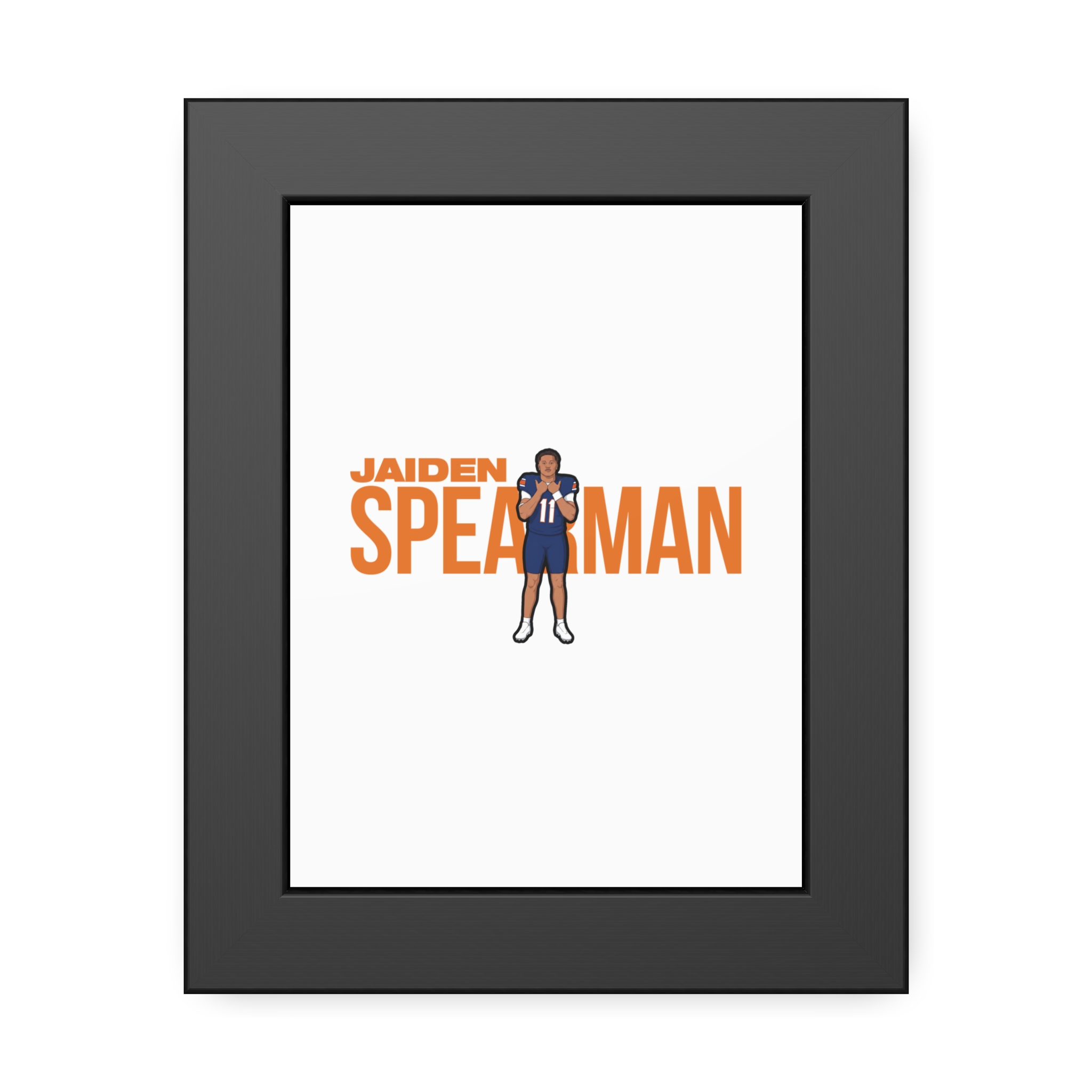 Framed Poster — character_player_name in Black
