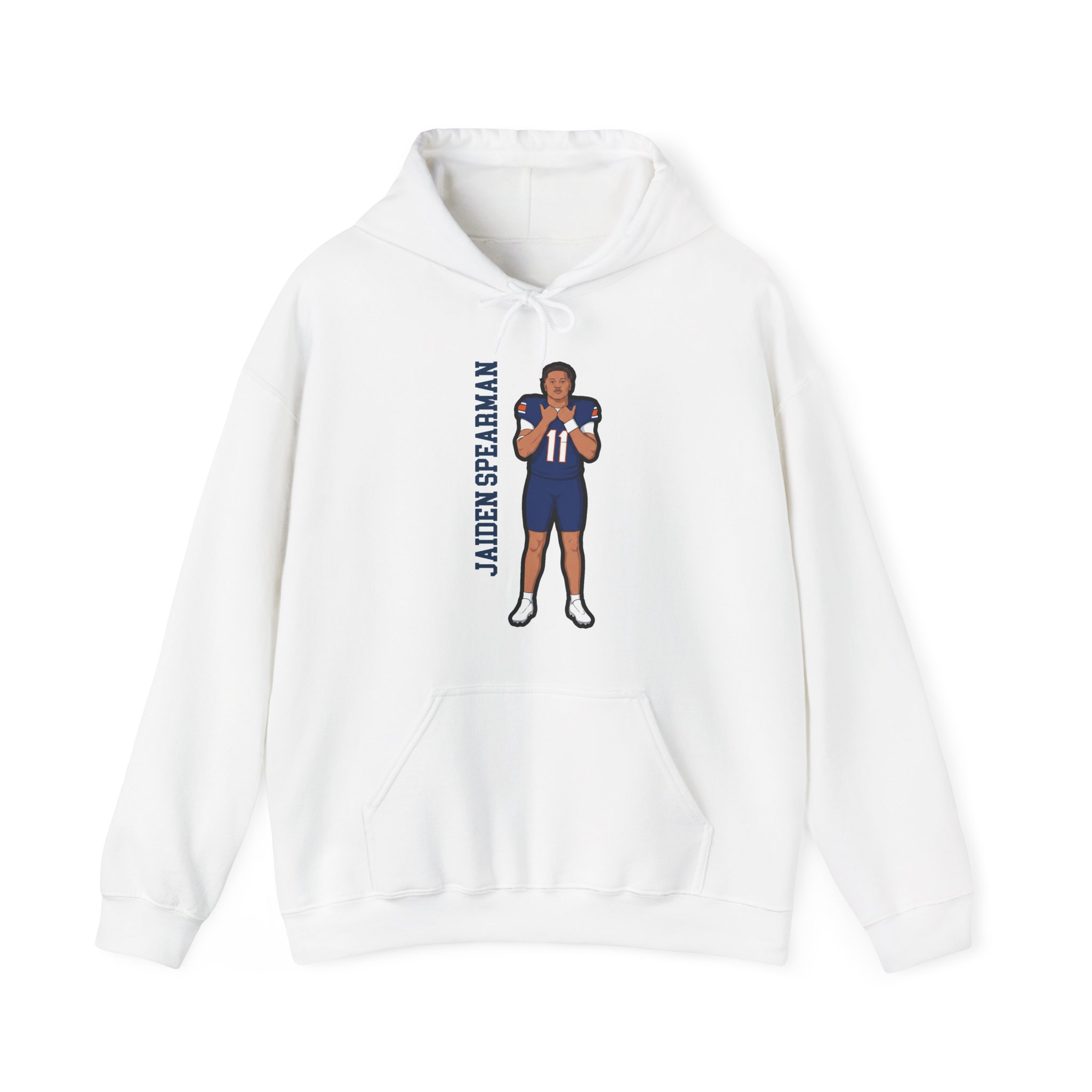 Hoodie — character_name_vertical in White