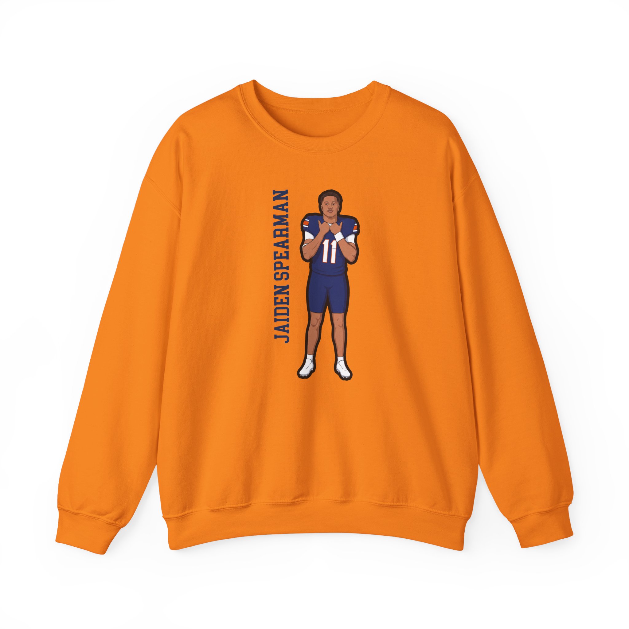 Crewneck Sweatshirt — character_name_vertical in Orange
