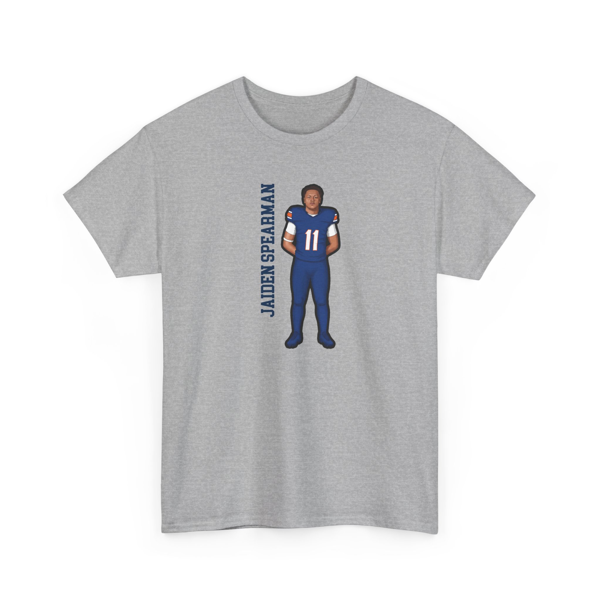 Tee — character_name_vertical in Grey