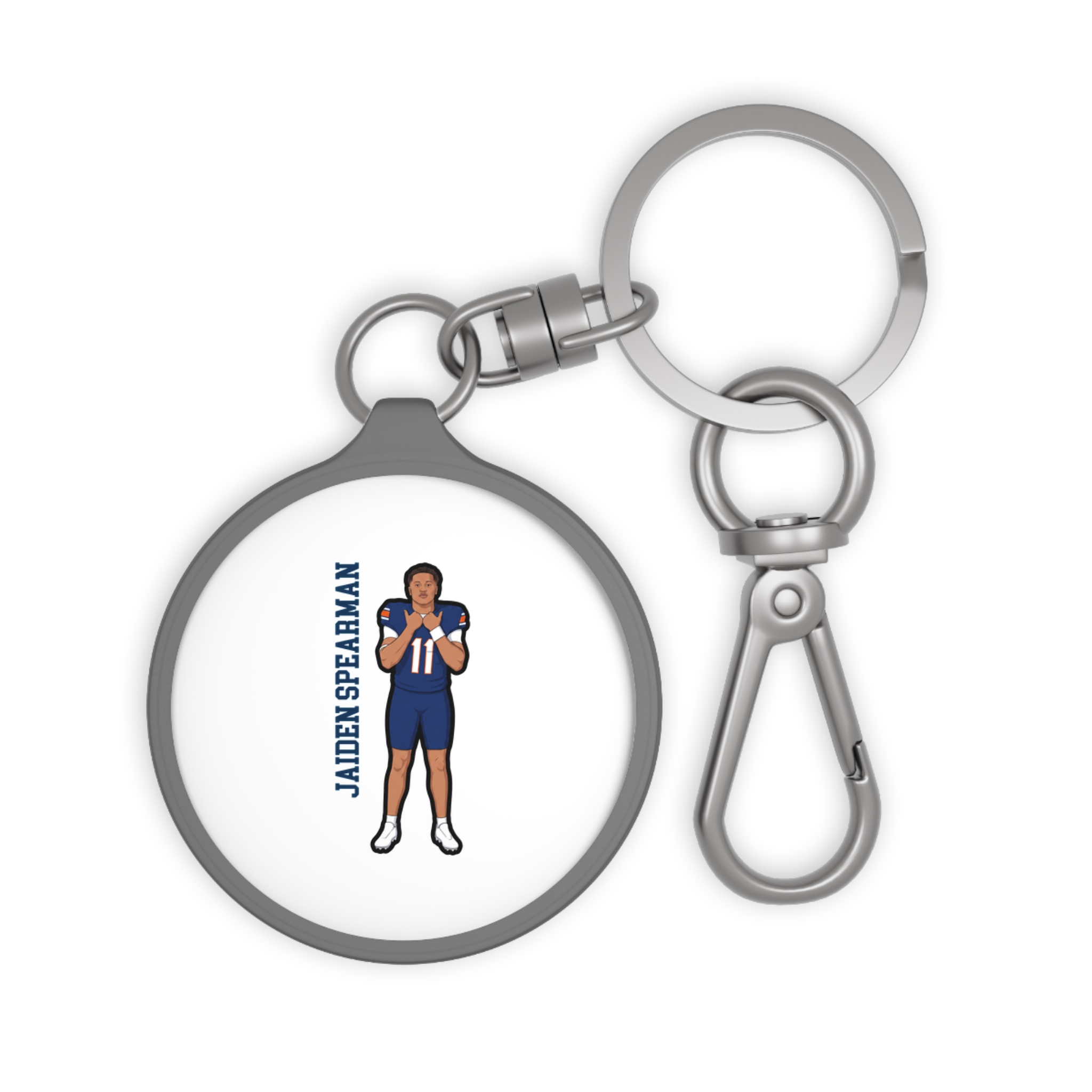 Keychain — character_name_vertical in Grey