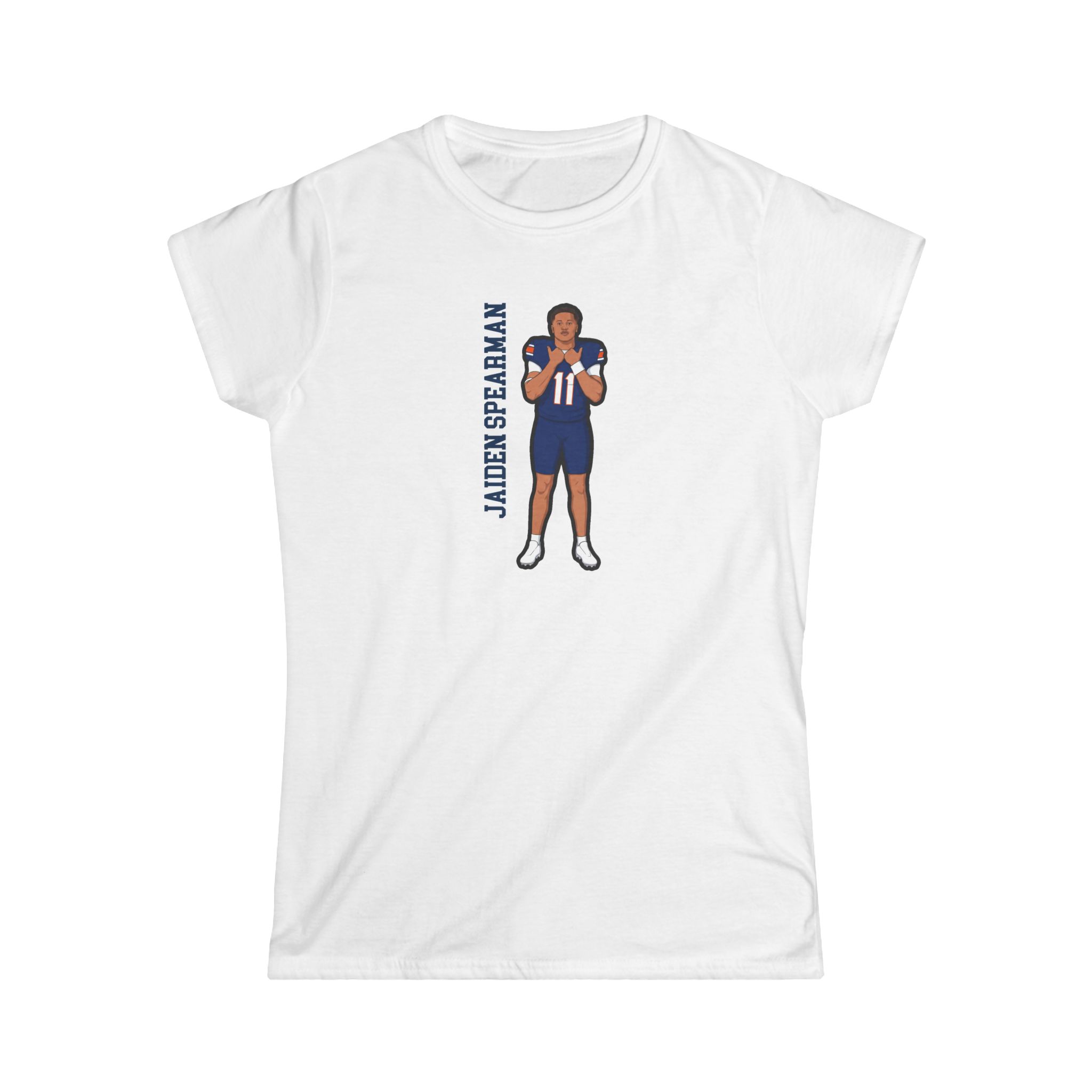 Women's Softstyle Tee — character_name_vertical in White